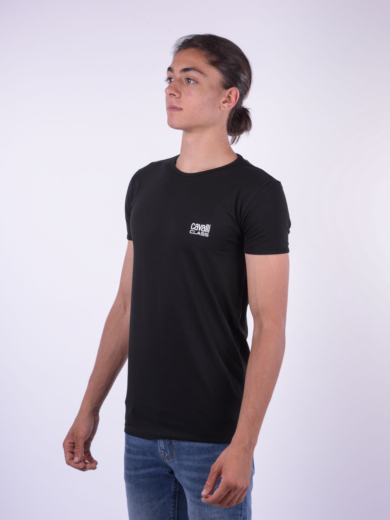 Cavalli Class T-Shirt Uomo Manica Corta In 100% Cotone - Stampa Logo, Regular Fit, Colore Beige (Taglia L)