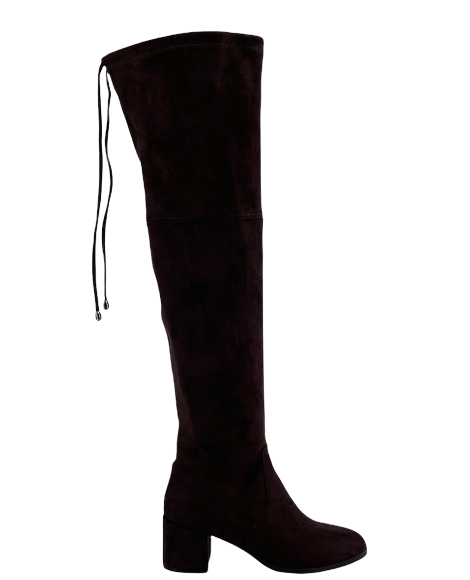 UMA PARKER STIVALE ALTO IN CAMOSCIO ELASTICIZZATO