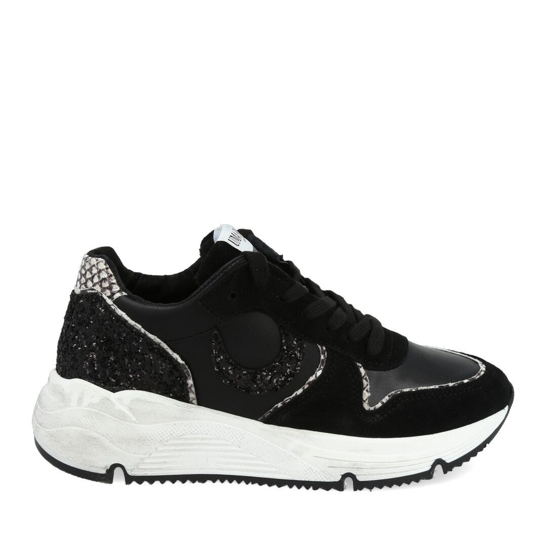 SNEAKERS UMA PARKER LINEA SUPERMOON IN PELLE ,CON FINITURE IN PITONE.SUOLA ERGONOMICA IN GOMMA.