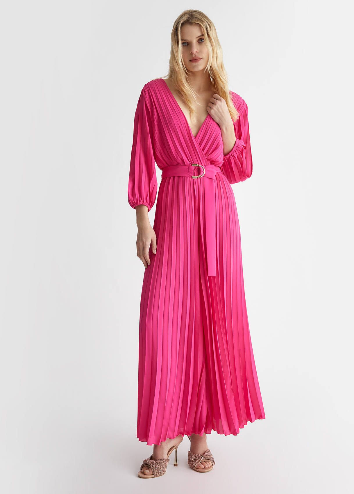 liu jo pink dress Long Satin Dress