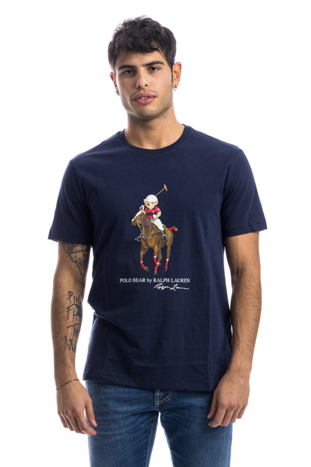 POLO RALPH LAUREN T-SHIRT CON STAMPA ORSETTO