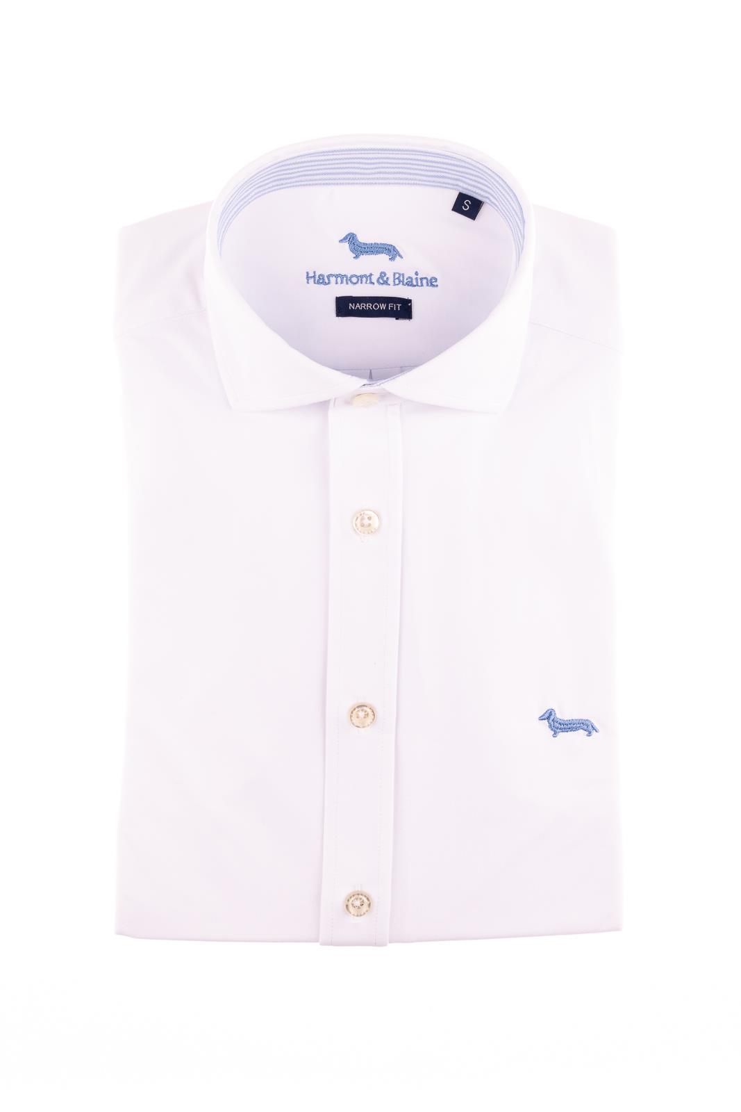HARMONT&BLAIN Camicia Essentials Uomo In Cotone Tinta Unita - Colore Blu Scuro - Modello Classico