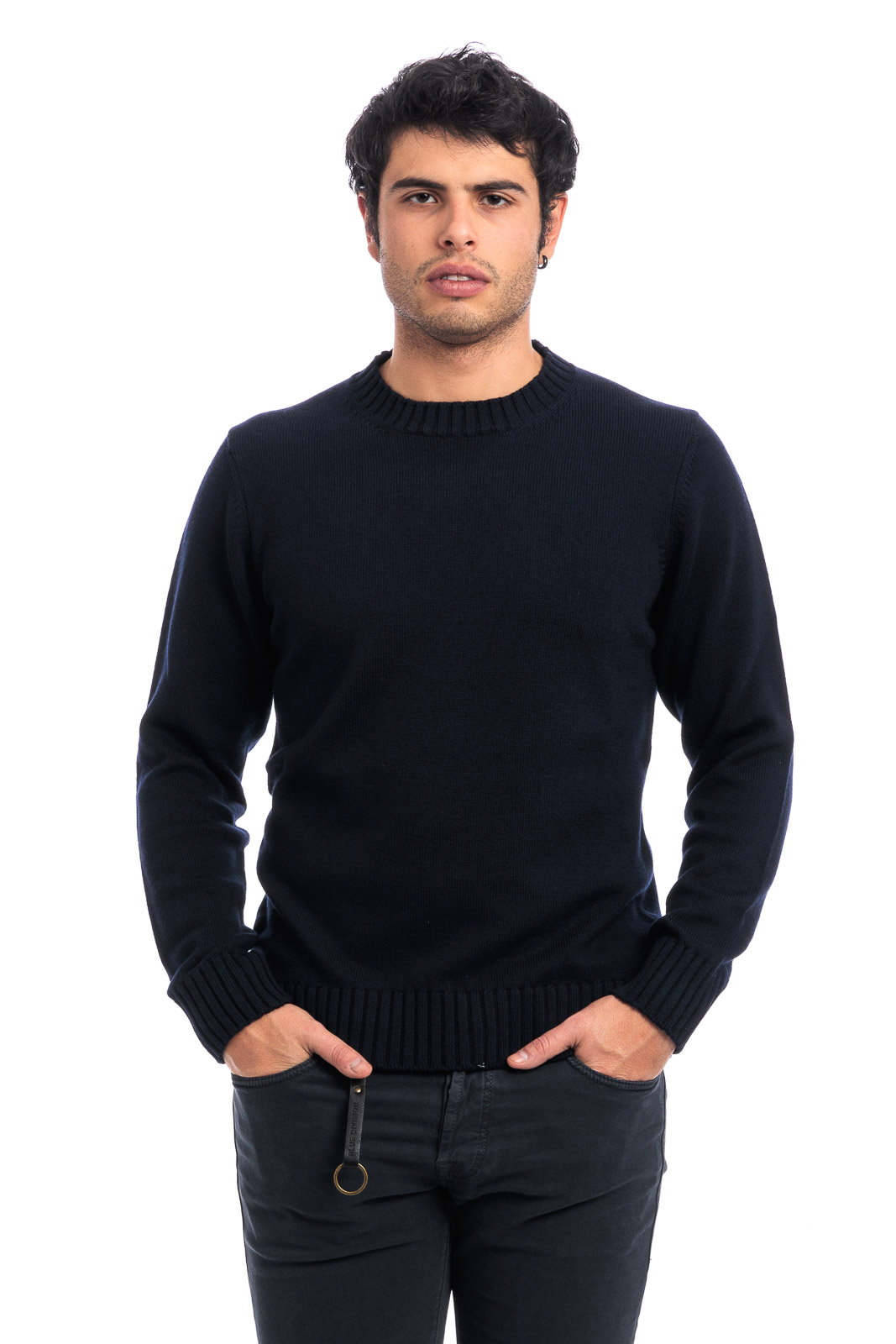 Pull Homme Piacenza Cashmere 100% Cachemire - Col V, Taille XL (54 IT), Couleur Bleue, Made In Italy, Neuf Avec étiquettes