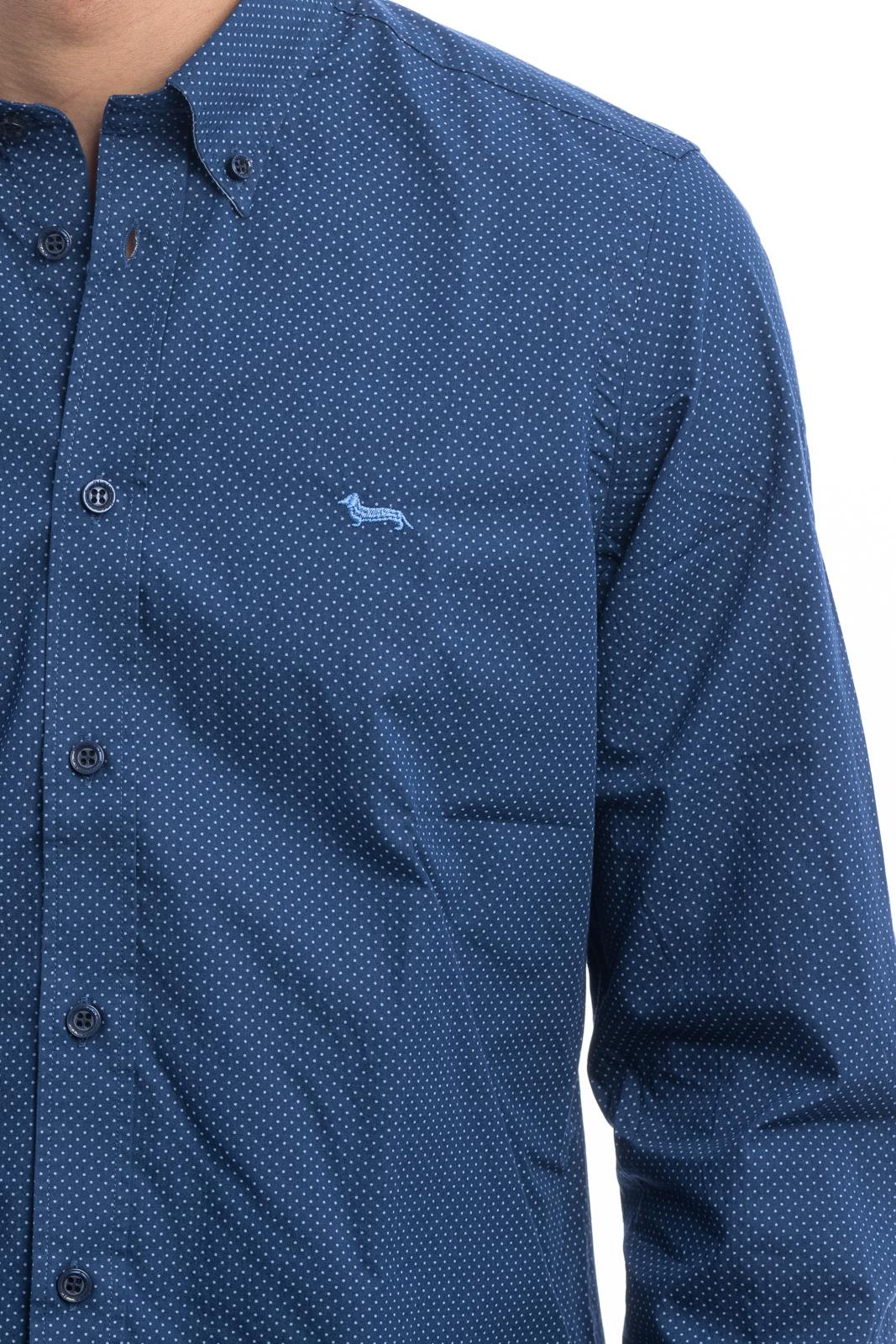 Cromoncent Camicia Uomo Maniche Lunghe Con Cravatta E Fazzoletto - Set Elegante, Luce Blu, Small