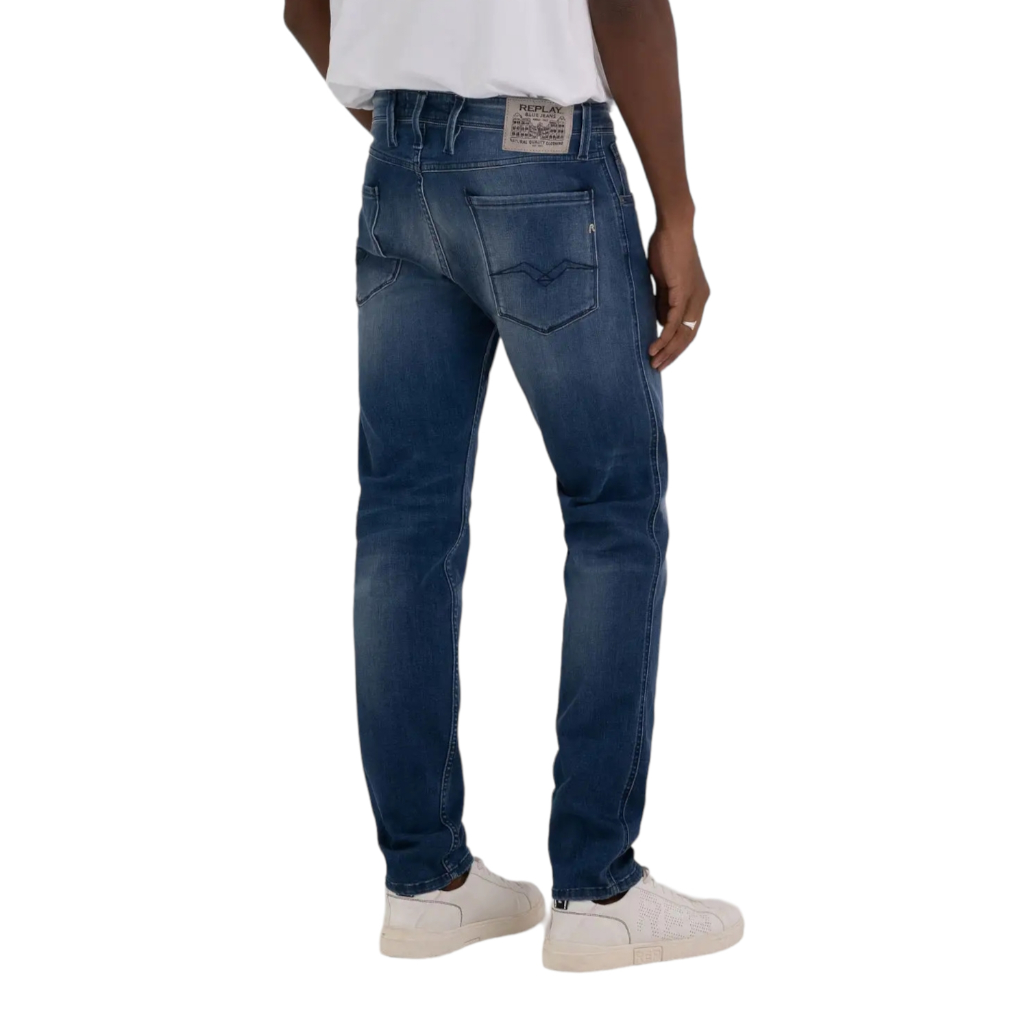 REPLAY Jeans Uomo Blu Straight Leg Casual con Logo (W29