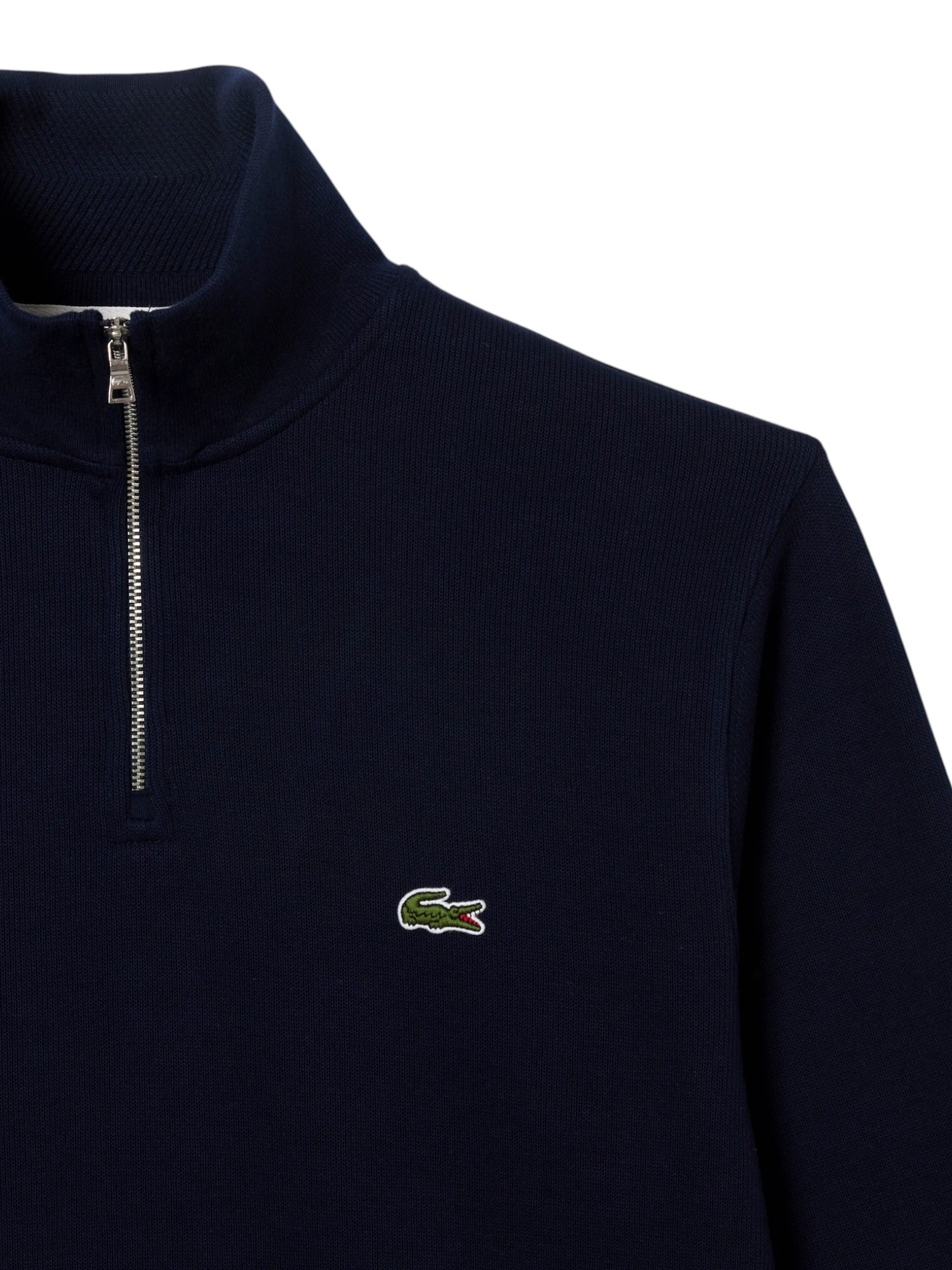 LACOSTE FELPA MEZZA ZIP PURO COTONE