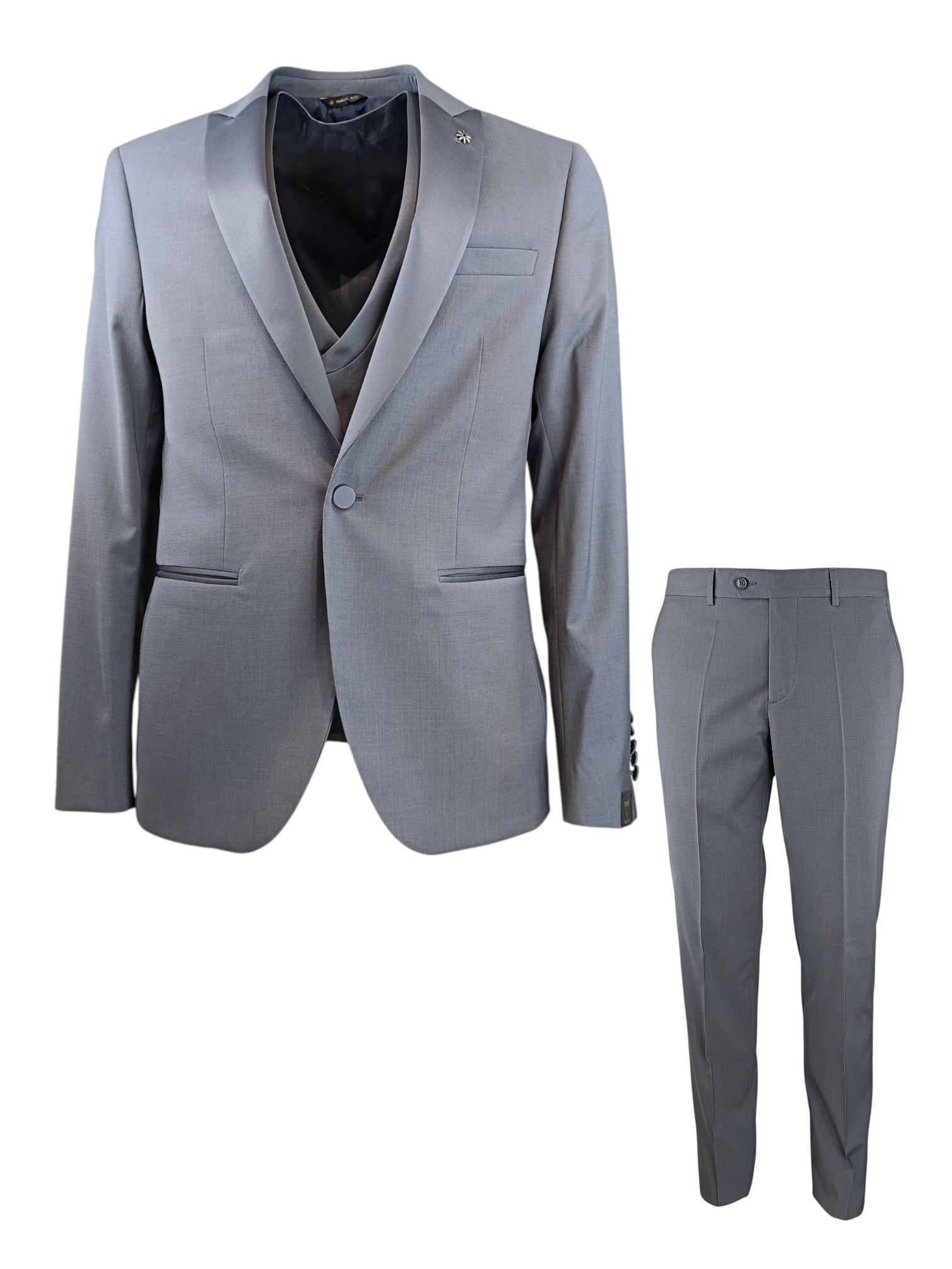 MANUEL RITZ ABITO CON GILET PETTO RASO TELA LANA CONFORT