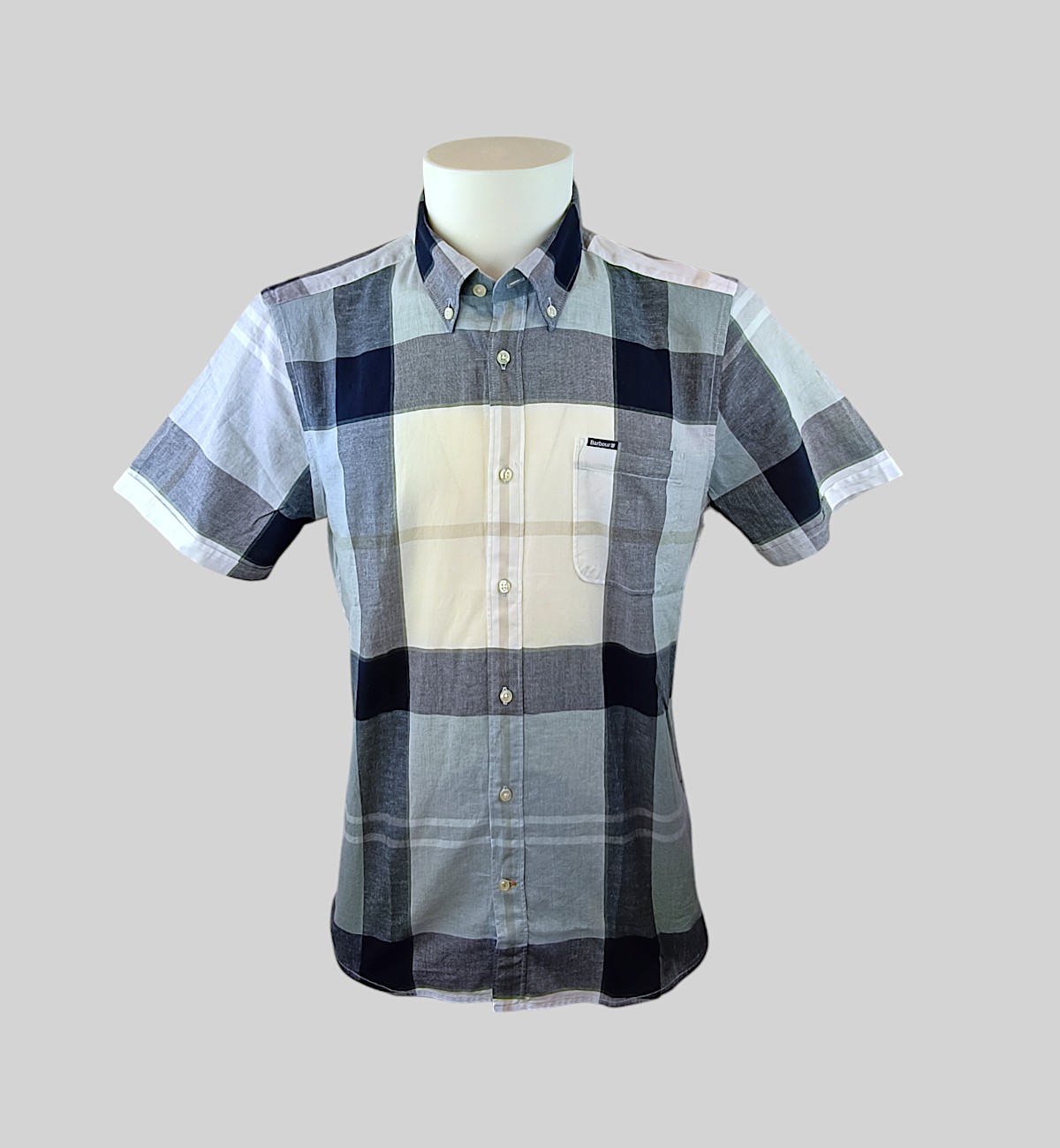 BARBOUR CAMICIA B. DOWN MAN. CORTA LINO E COTONE