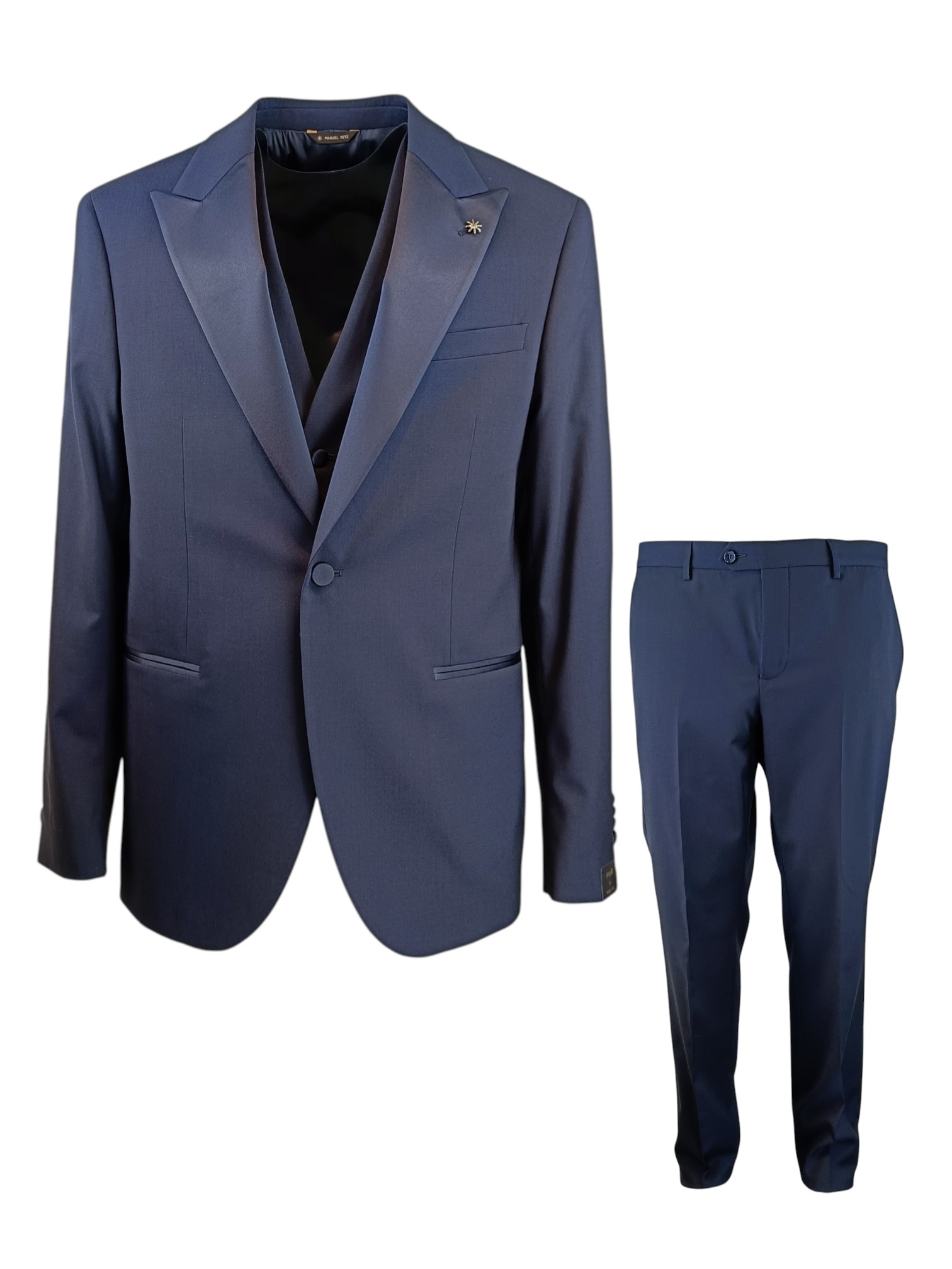 MANUEL RITZ ABITO CON GILET PETTO RASO TELA LANA CONFORT