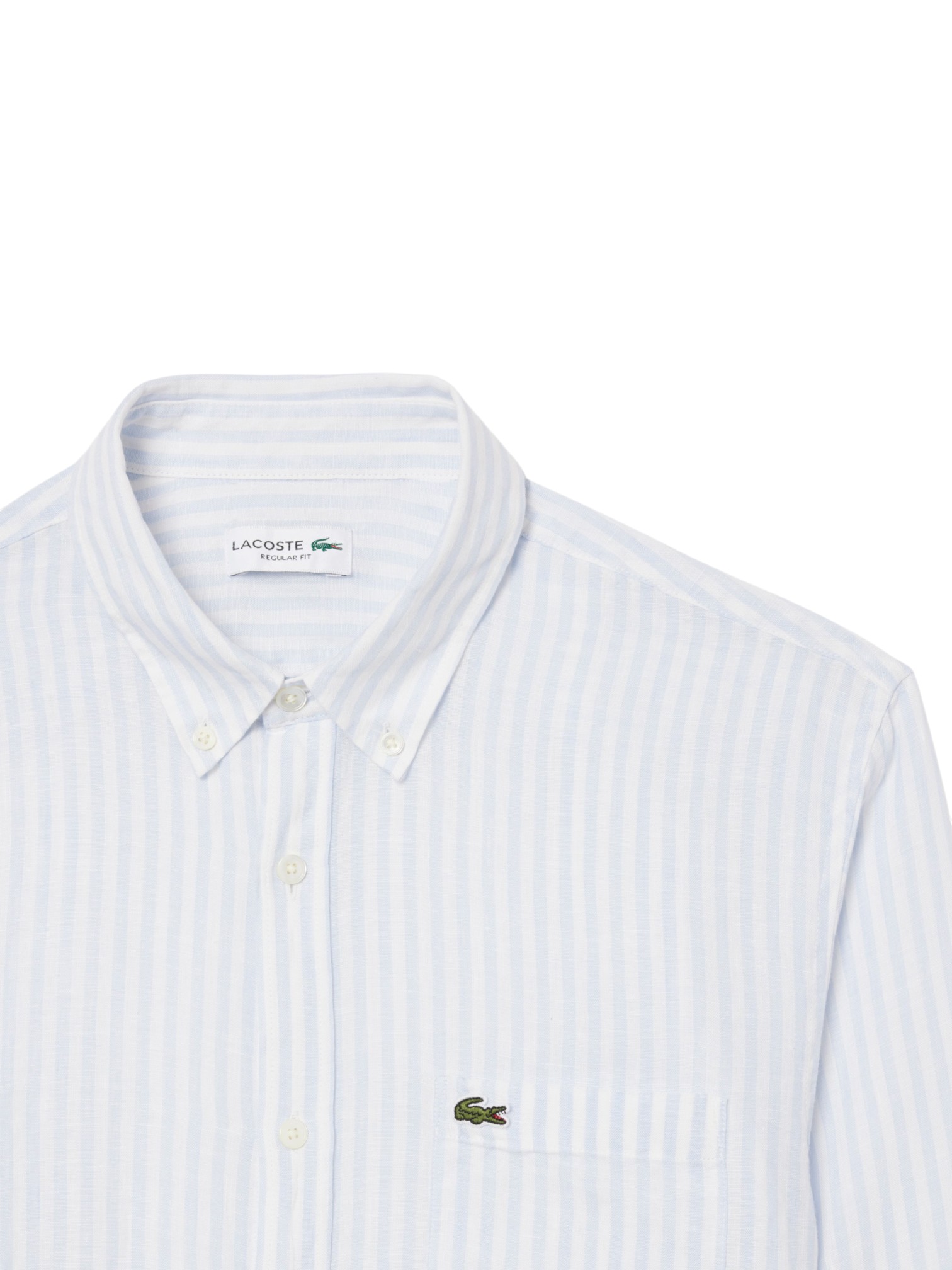 LACOSTE CAMICIA B. DOWN PURO LINO MANICA LUNGA