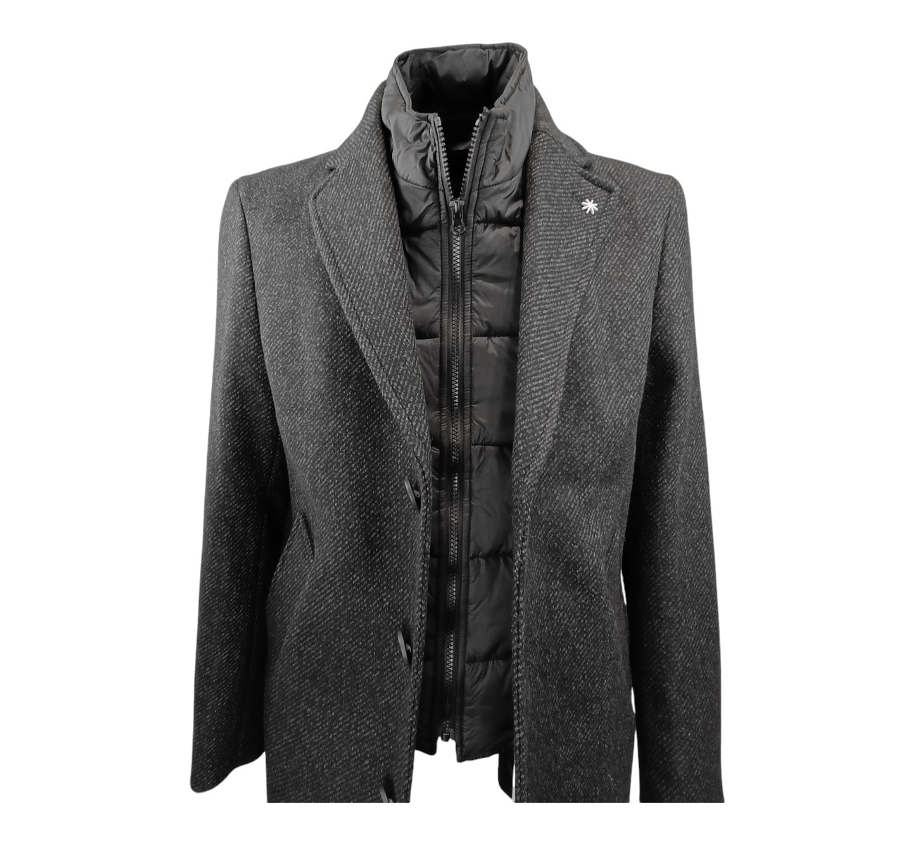MANUEL RITZ CAPPOTTO CON PETTORINA MISTO LANA