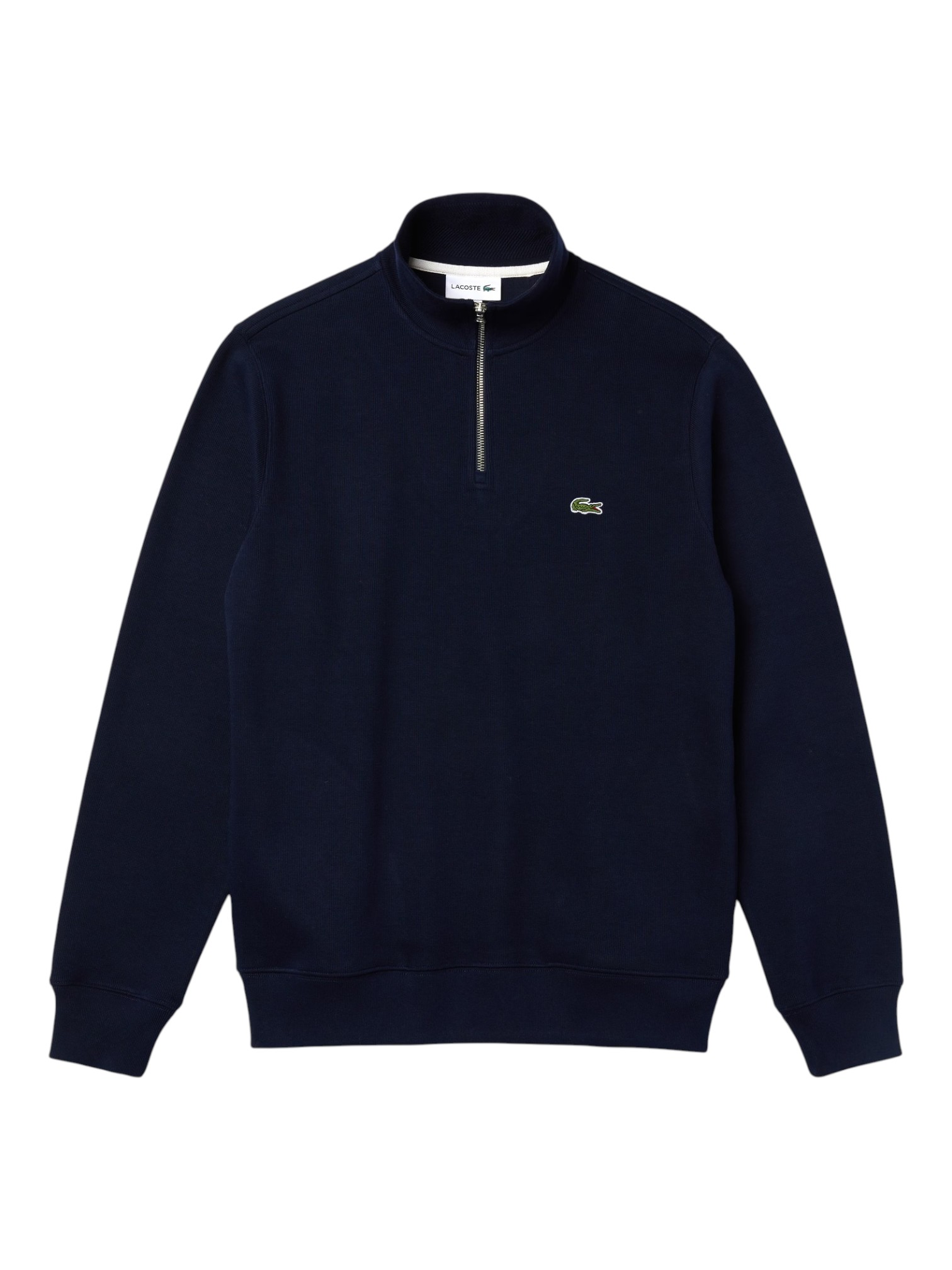 LACOSTE FELPA MEZZA ZIP PURO COTONE