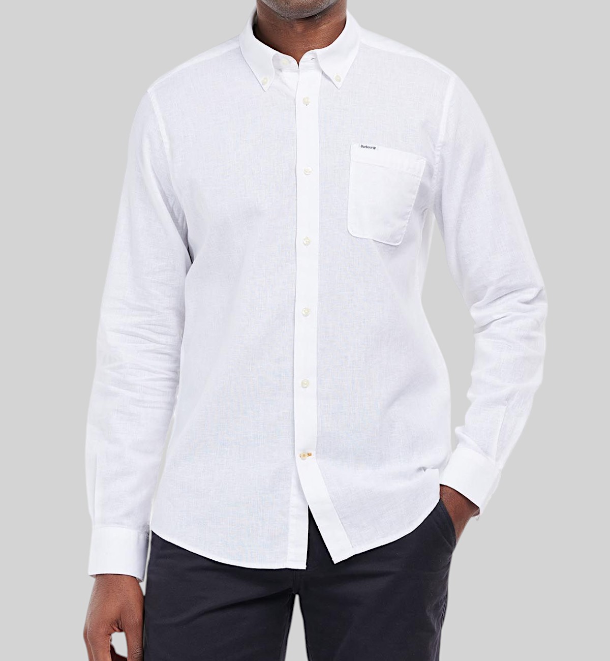 BARBOUR CAMICIA B. DOWN LINO E COTONE