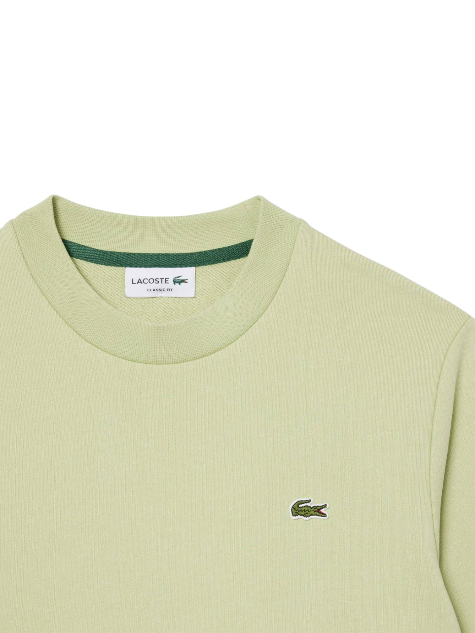 LACOSTE FELPA GIROCOLLO PURO COTONE