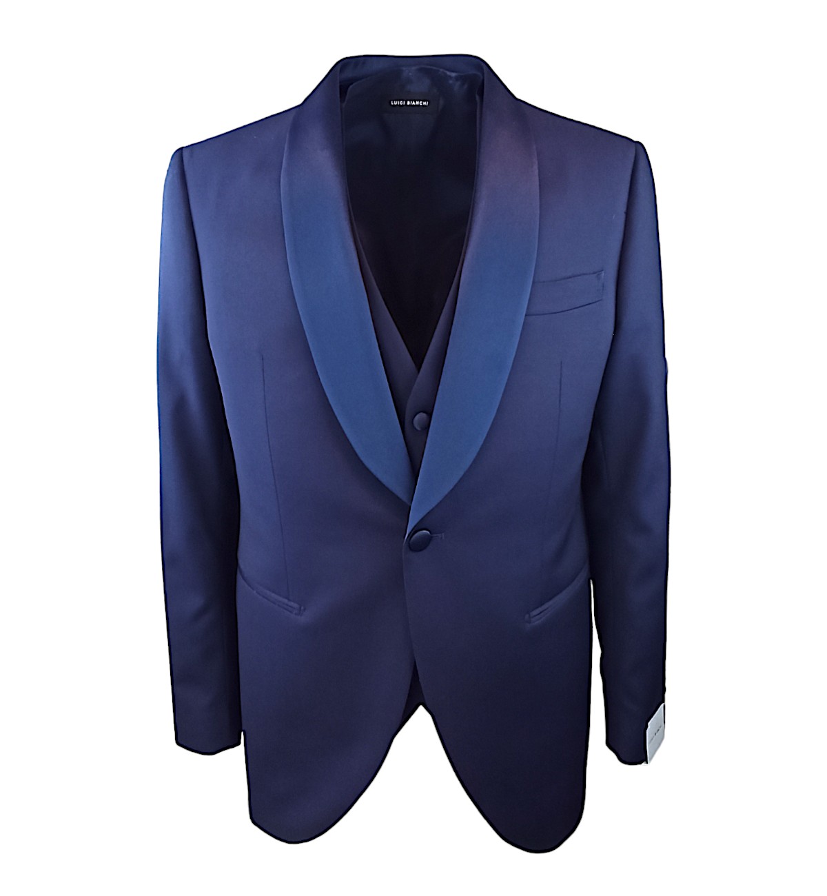 LUIGI BIANCHI COMPLETO ABITO PETTO RASO CON GILET