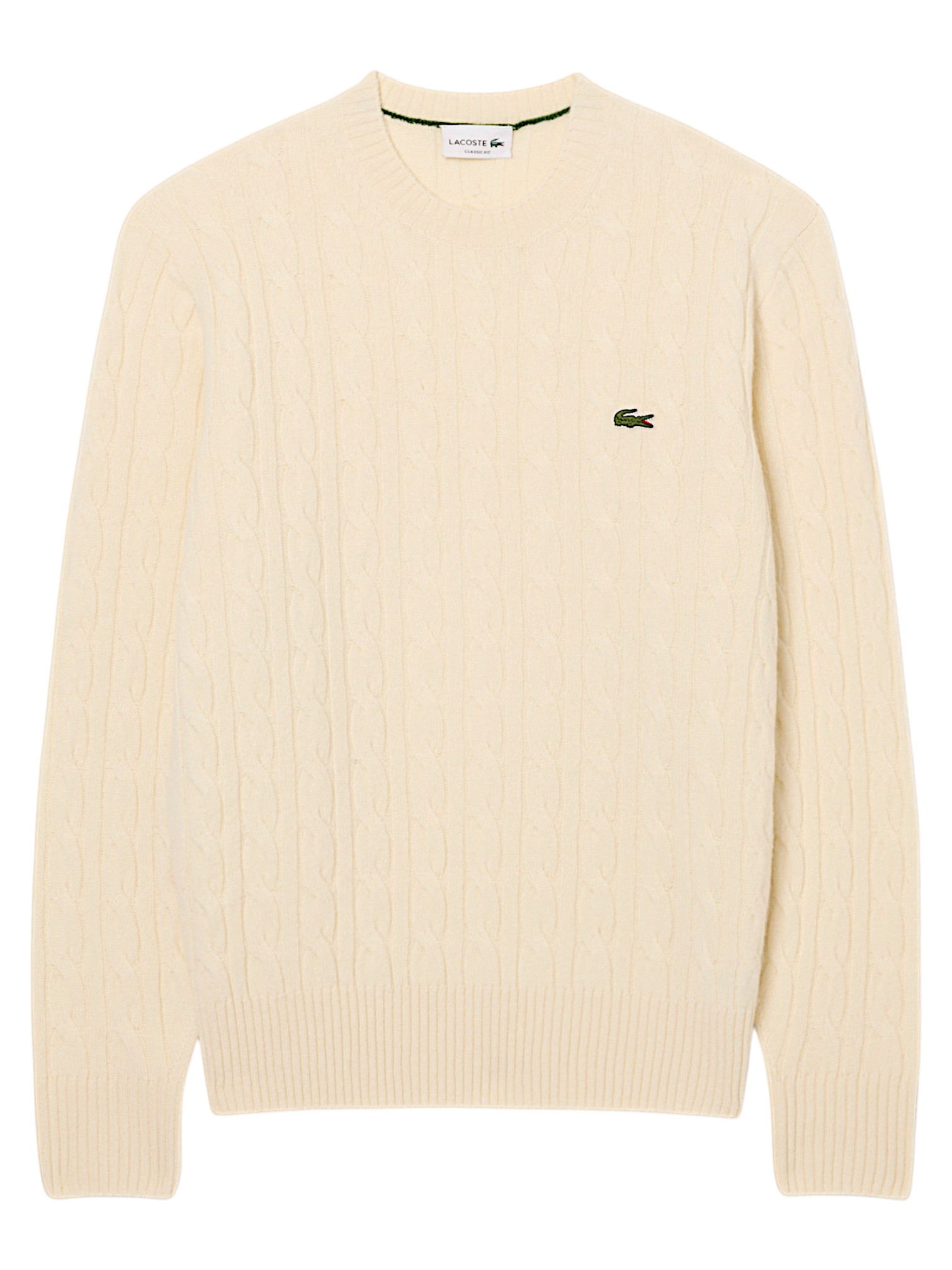 LACOSTE MAGLIA GIROCOLLO TRECCE PURA LANA