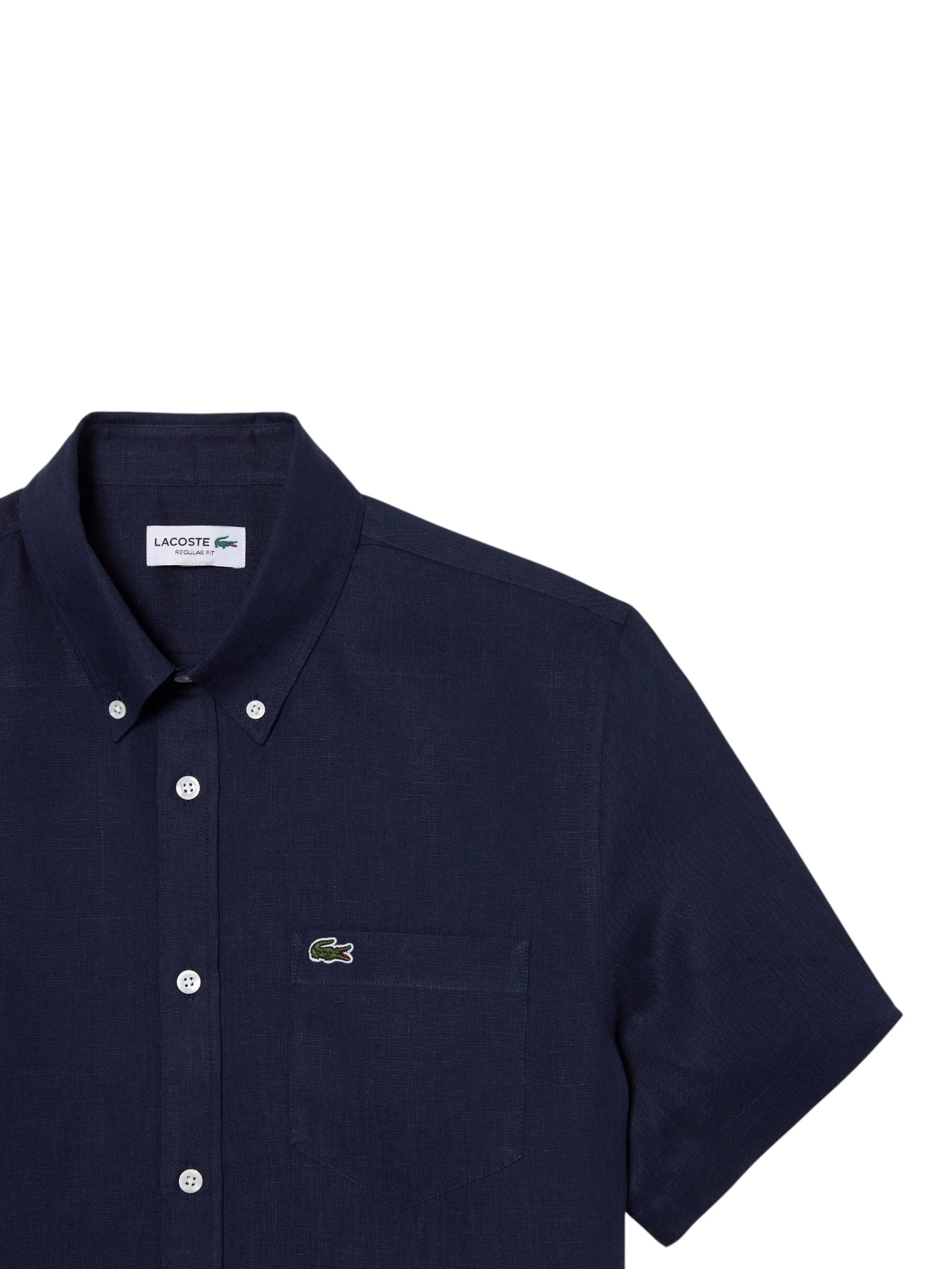 LACOSTE CAMICIA B. DOWN PURO LINO MANICA CORTA