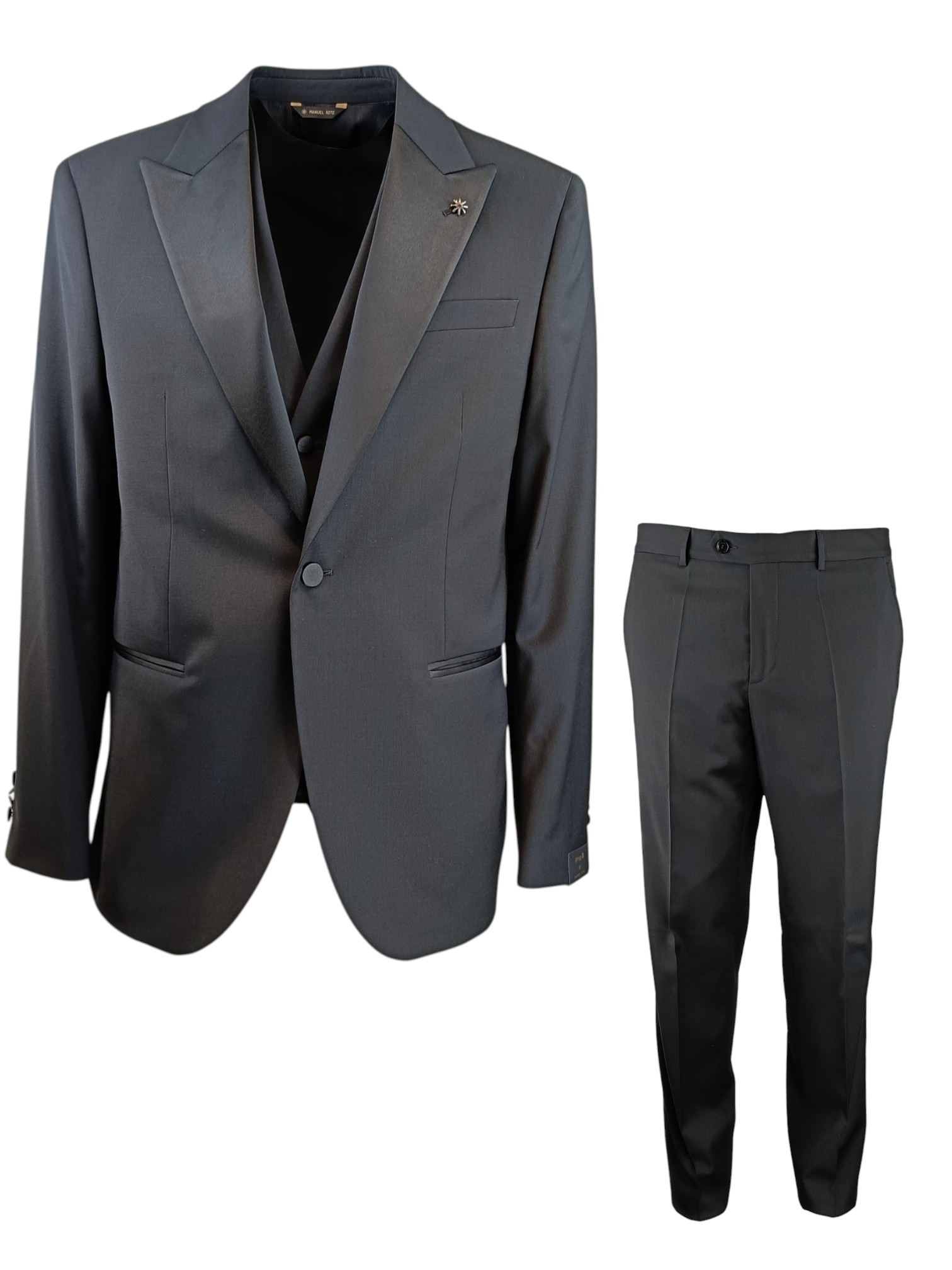 MANUEL RITZ ABITO CON GILET PETTO RASO TELA LANA CONFORT