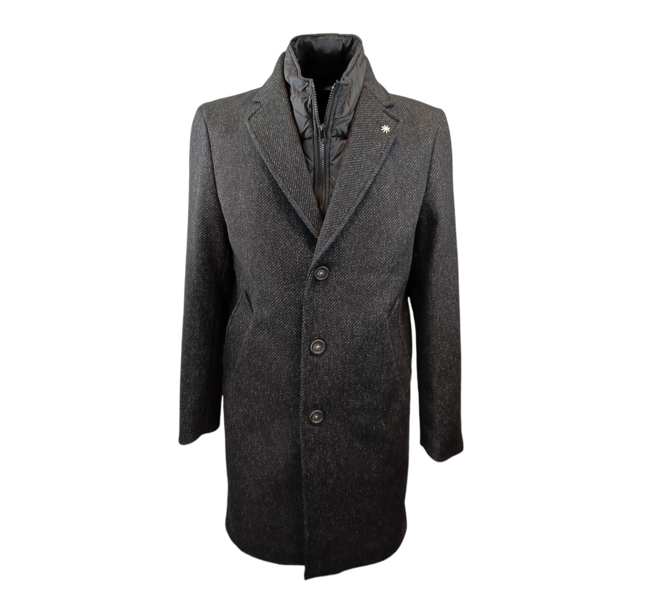 MANUEL RITZ CAPPOTTO CON PETTORINA MISTO LANA