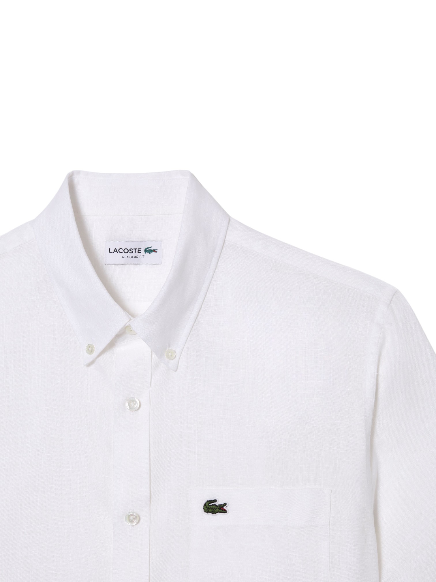 LACOSTE CAMICIA B. DOWN PURO LINO MANICA CORTA