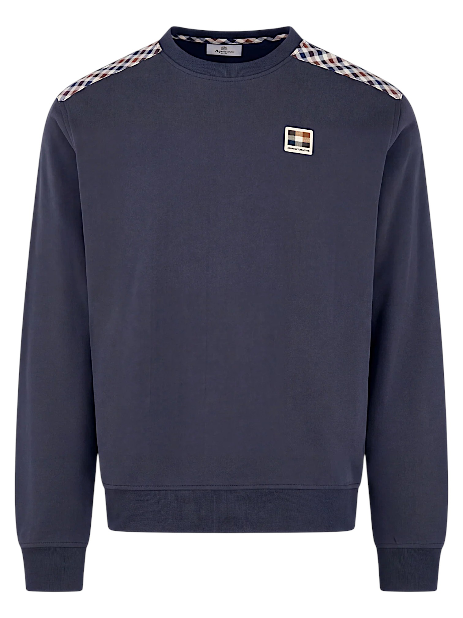 AQUASCUTUM ACTIVE CHECK SHOULDER CREWNECK 0562
