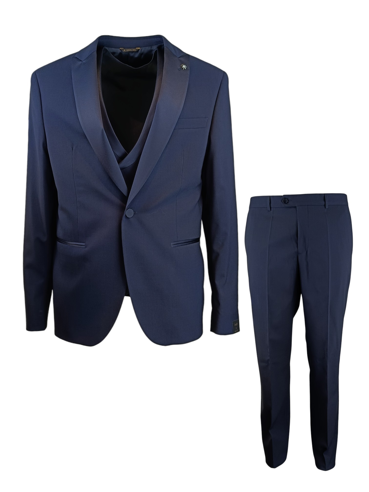 MANUEL RITZ ABITO CON GILET PETTO RASO TELA LANA CONFORT