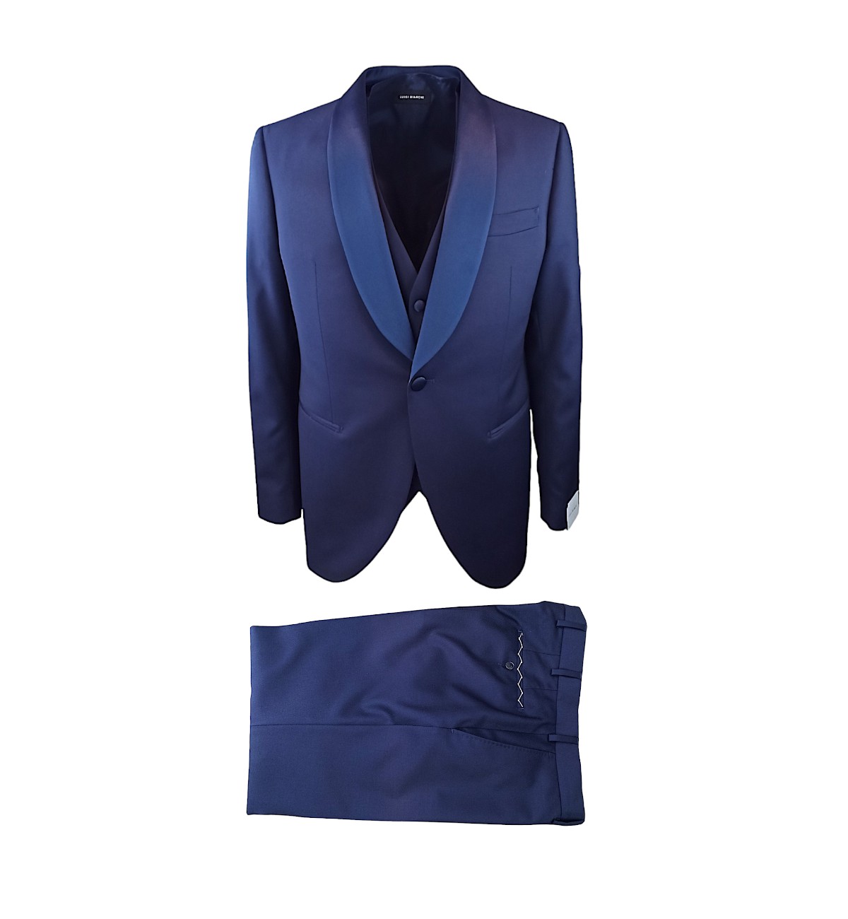 LUIGI BIANCHI COMPLETO ABITO PETTO RASO CON GILET