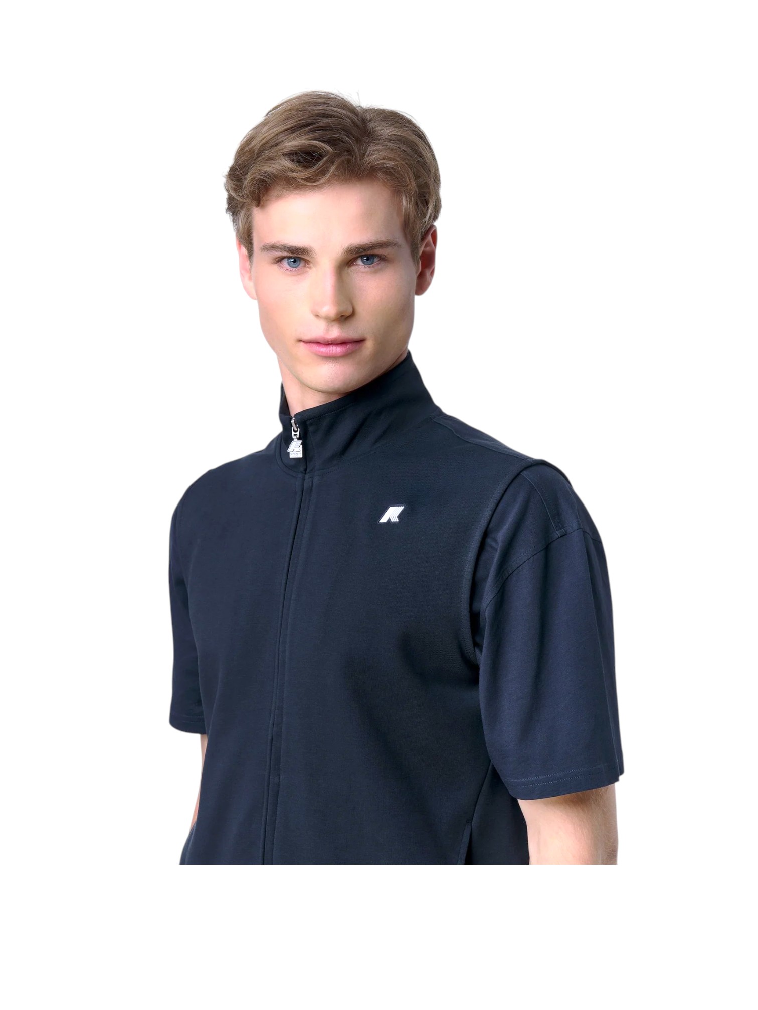 K-WAY GILET FELPA ZIP COTONE TECNICO