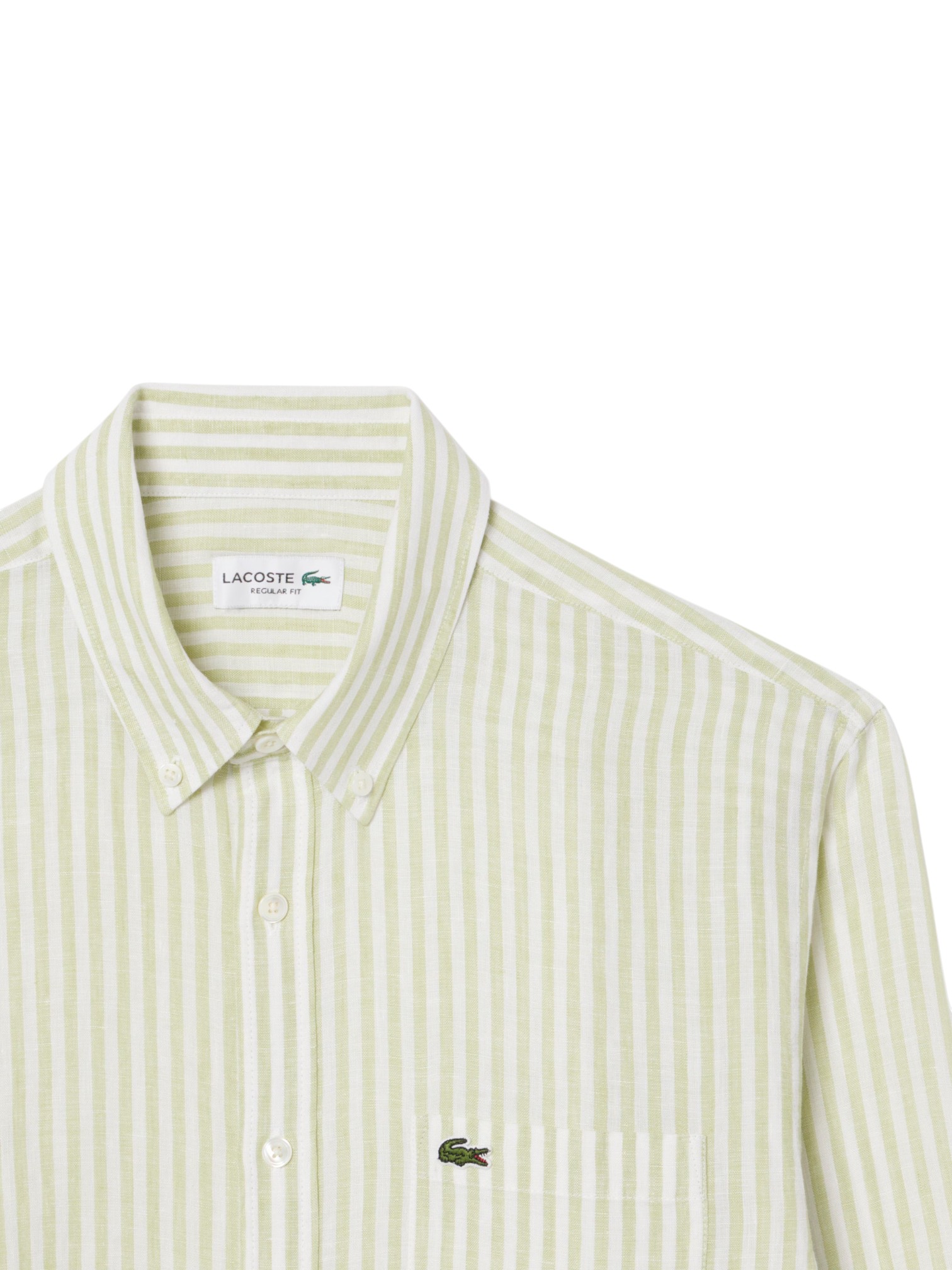 LACOSTE CAMICIA B. DOWN PURO LINO MANICA LUNGA