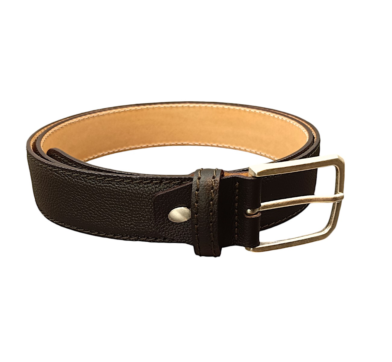 Ceinture Vintage Paolo Da Ponte - Cuir Tressé Marron, Taille 73/78, Occasion Authentique