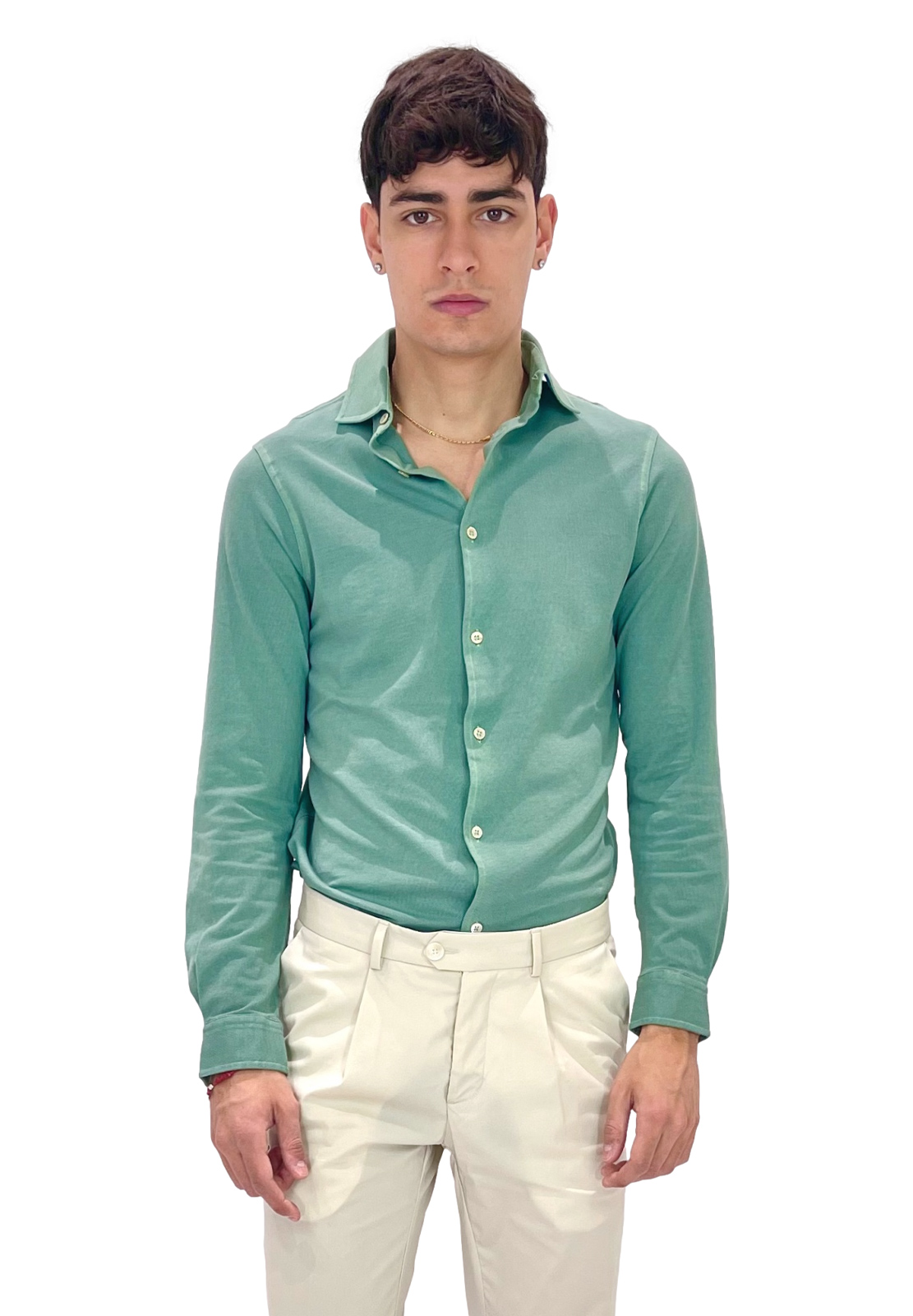 FILIPPO DE LAURENTIIS CAMICIA MANICHE LUNGHE IN COTONE