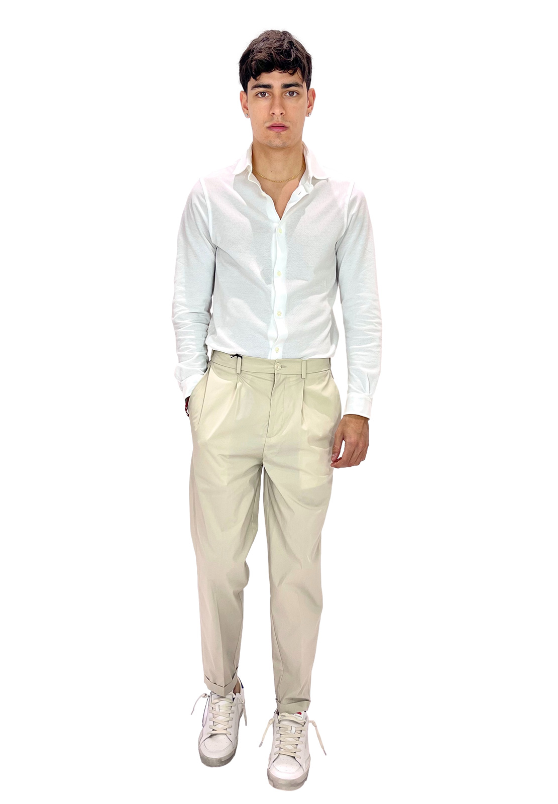 BONHEUR PANTALONI OTARU OVER FIT CON ELASTICO