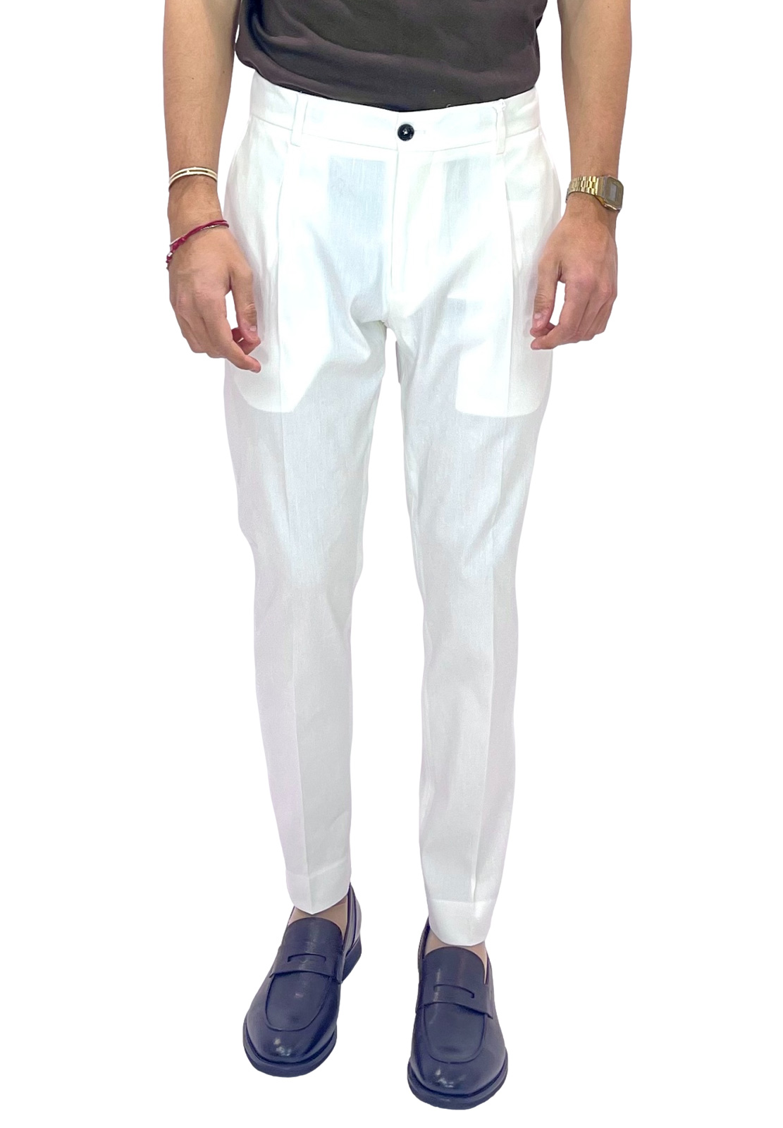BE ABLE PANTALONI UNA PENCE IN LINO