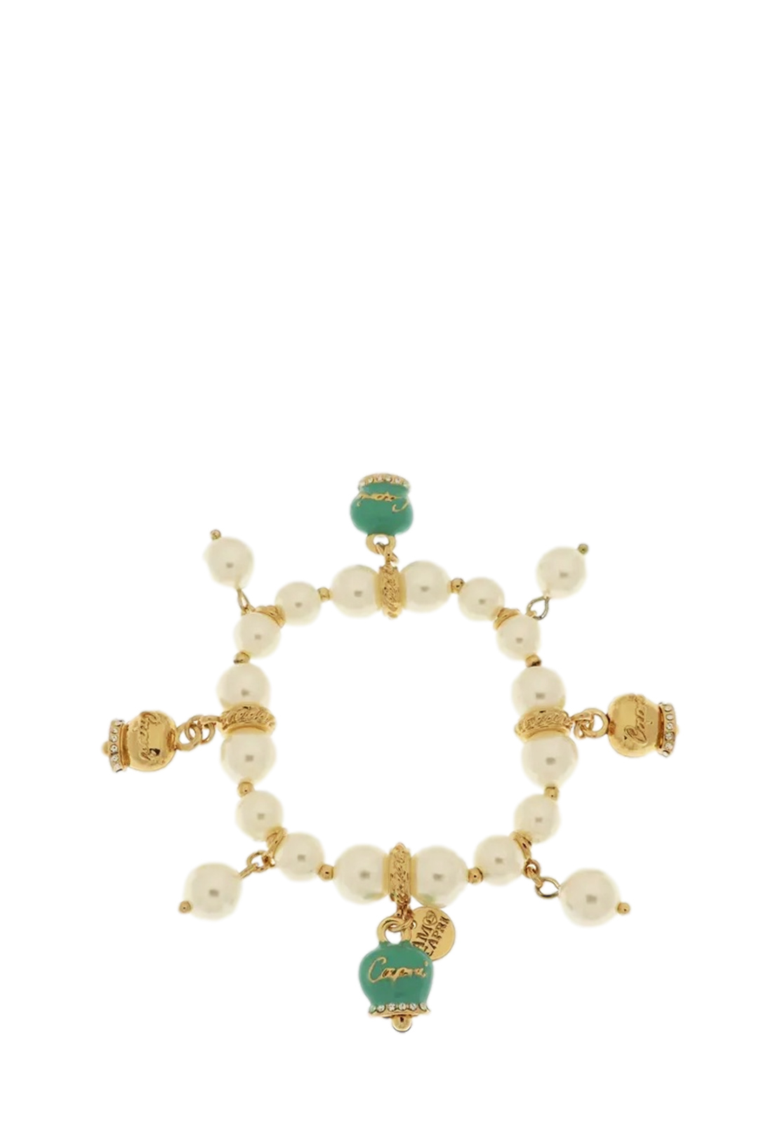 AMO CAPRI BRACCIALE PERLE E CAMPANA VERDE