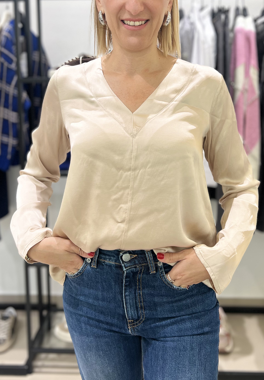 HAVEONE BLUSA SCOLLO A V