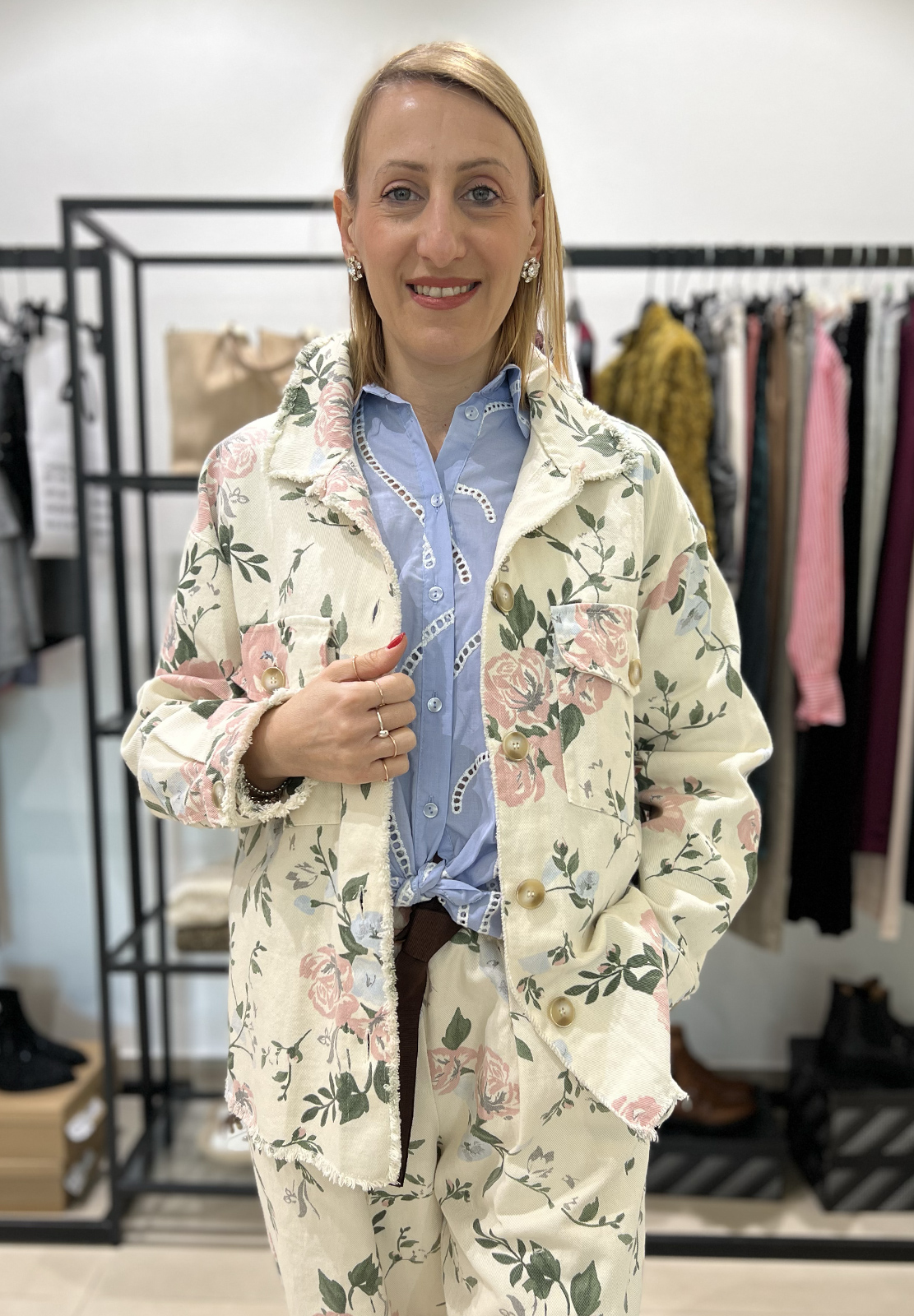 KIKISIX CAMICIA BULL STAMPA FIORI