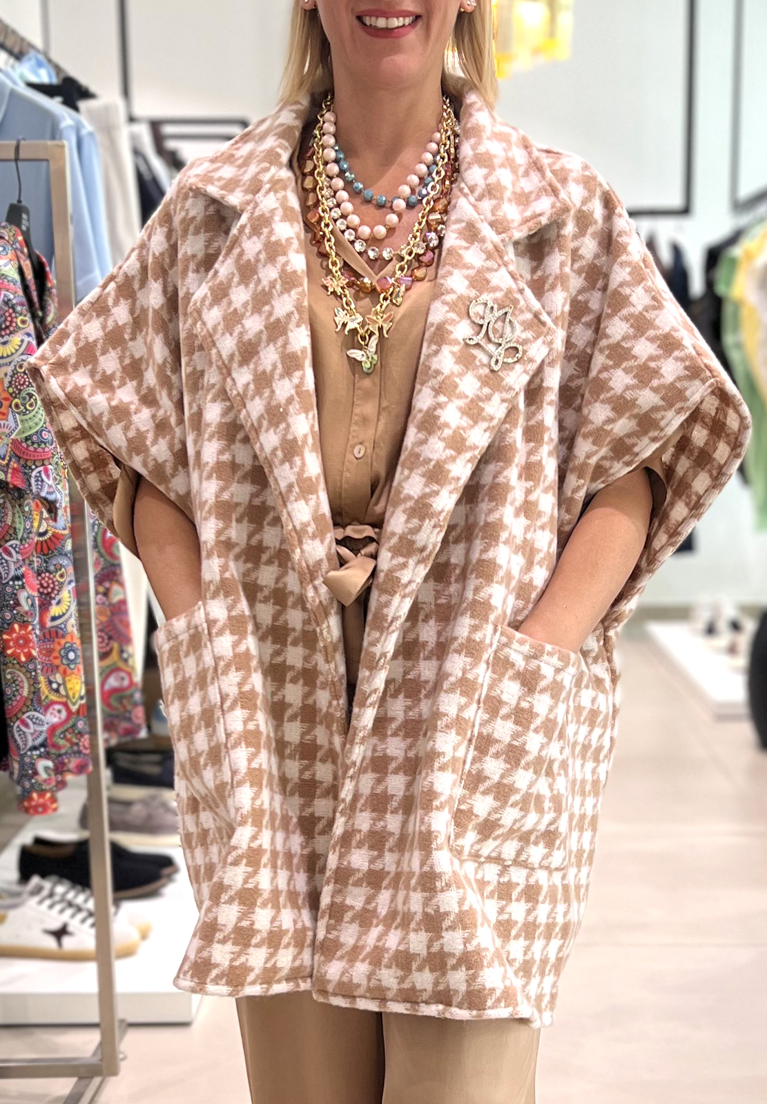 LIU JO PONCHO LUNGO CON FRANGE