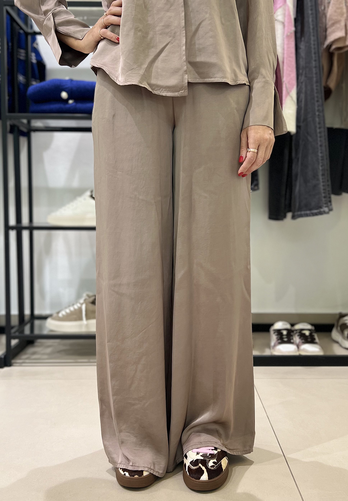 RELISH PANTALONE STOKER PALAZZO A VITA ALTA CON ELASTICO