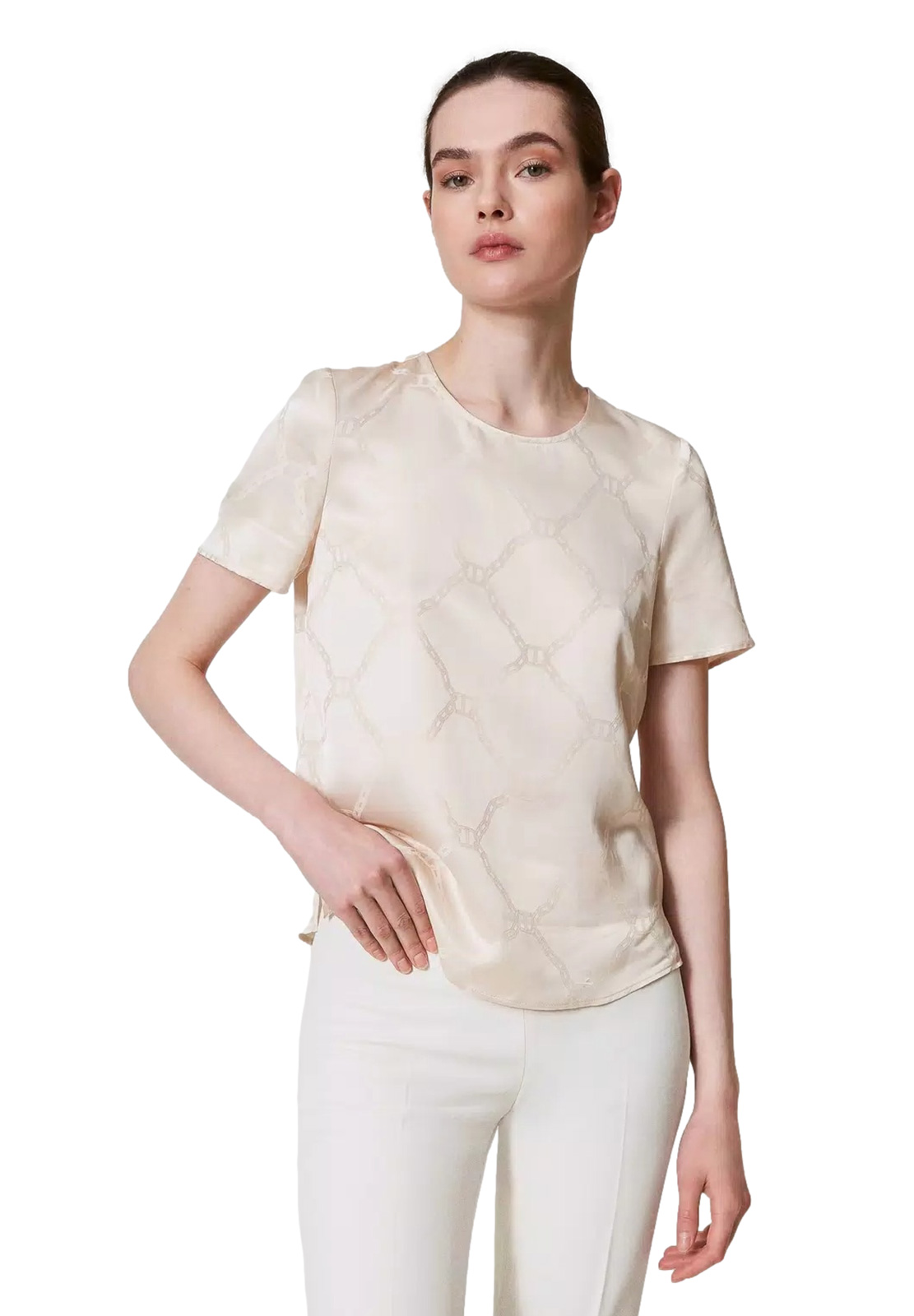 TWINSET BLUSA CON OVAL T JACQUARD