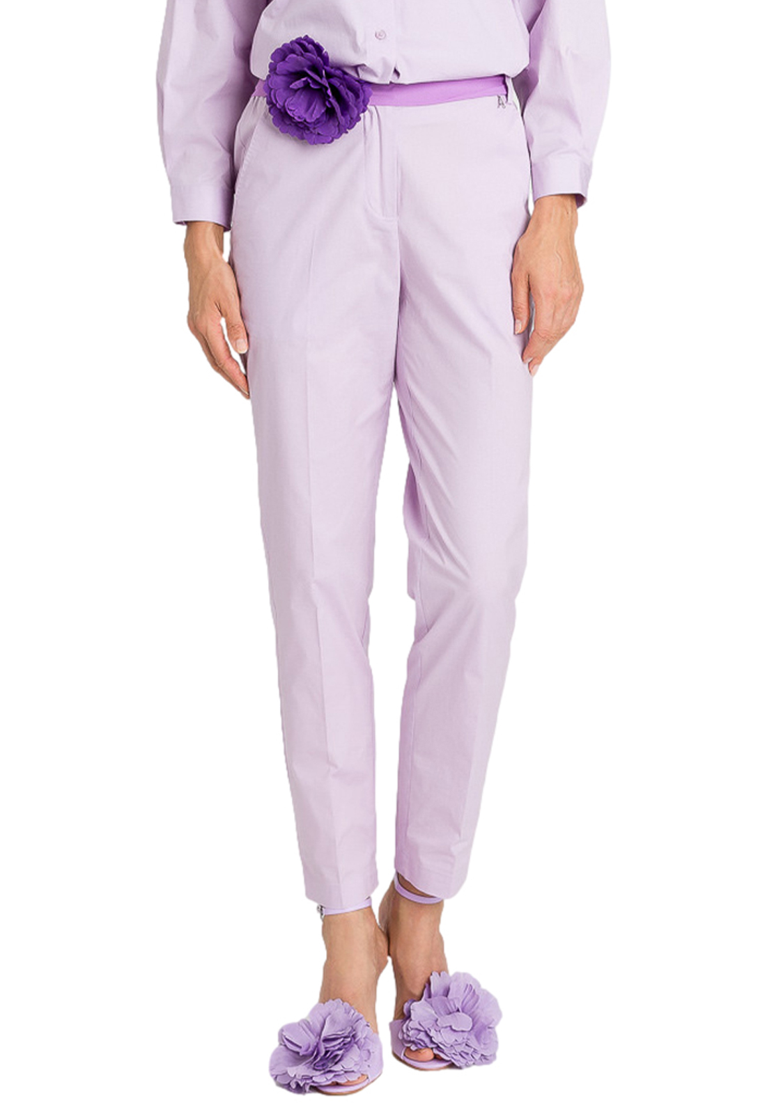 TWINSET ACTITUDE PANTALONI IN POPELINE
