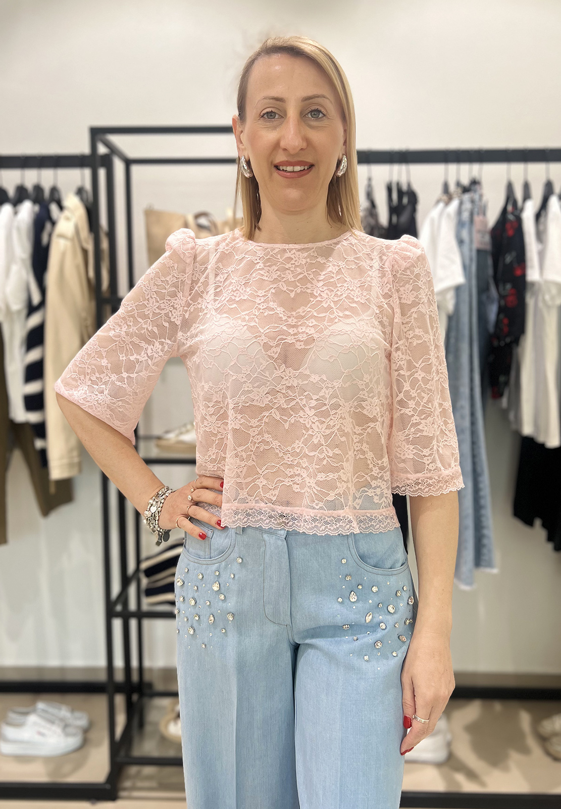 HAVEONE MAGLIA CON PIZZO