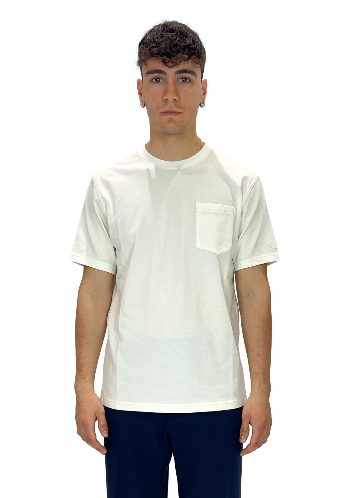 SAINT BARTH T-SHIRT CON TASCHINO IN PIQUET DI COTONE
