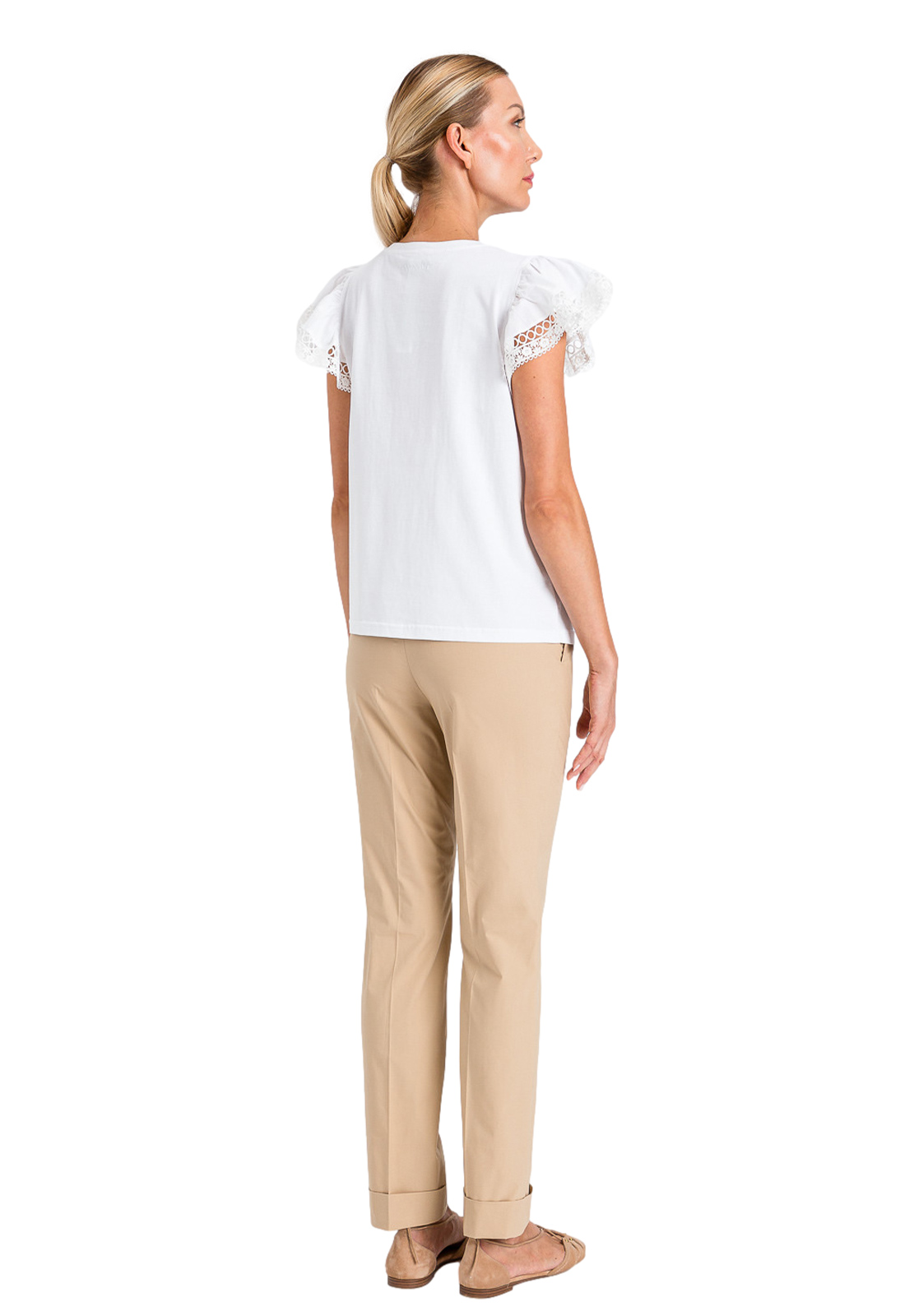 TWINSET PANTALONI A SIGARETTA CON RISVOLTO