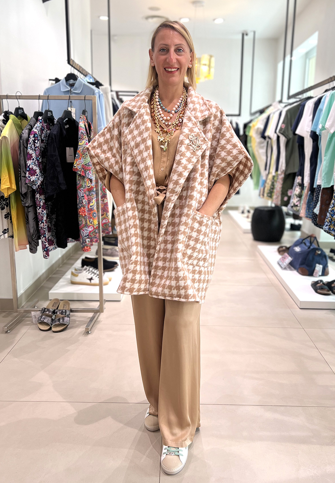 LIU JO PONCHO LUNGO CON FRANGE