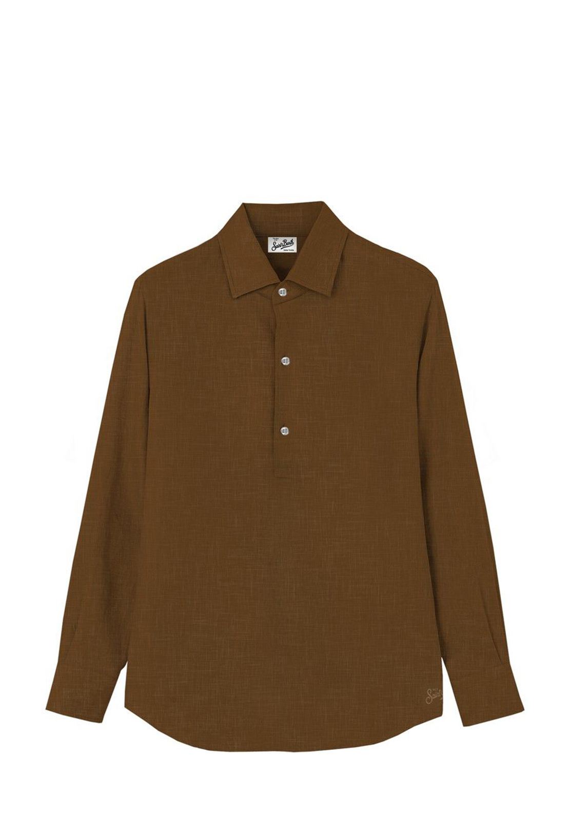SAINT BARTH POLO MANICA LUNGA IN LINO