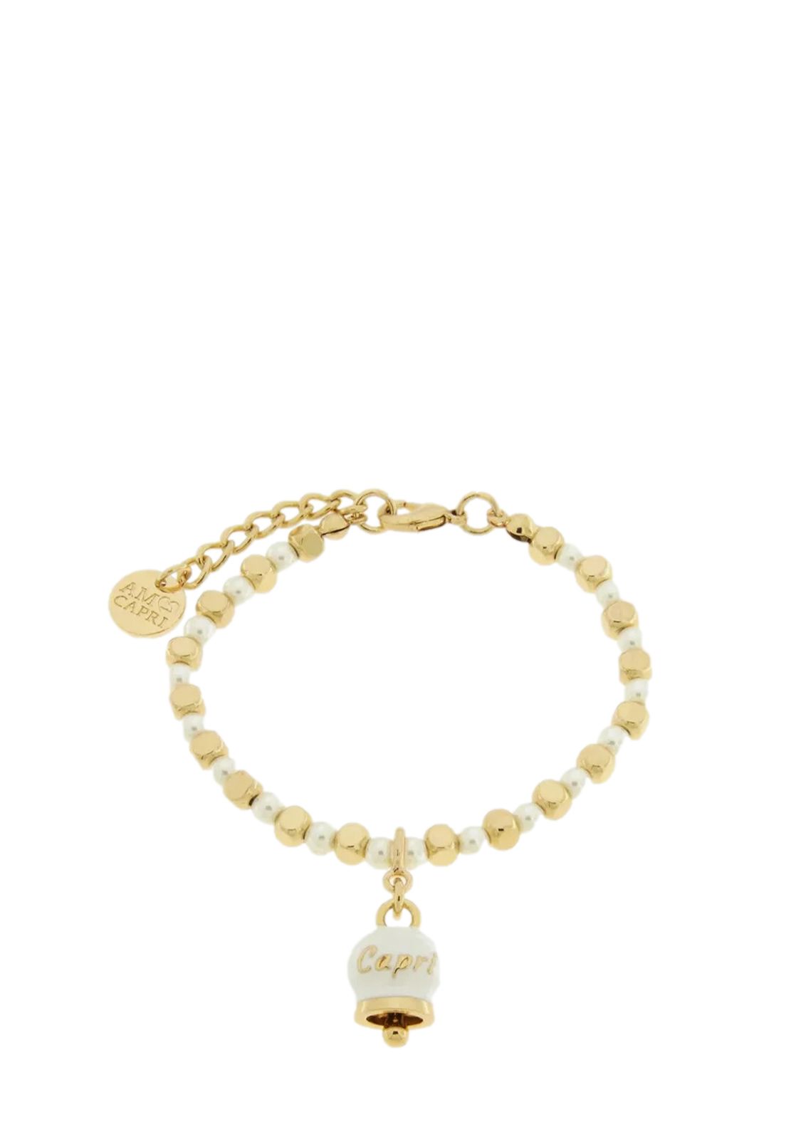 AMO CAPRI BRACCIALE SFERE CAMPANA BIANCA