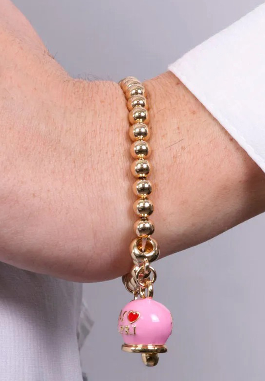 AMO CAPRI BRACCIALE CAMPANA ROSA SCRITTA ROSA