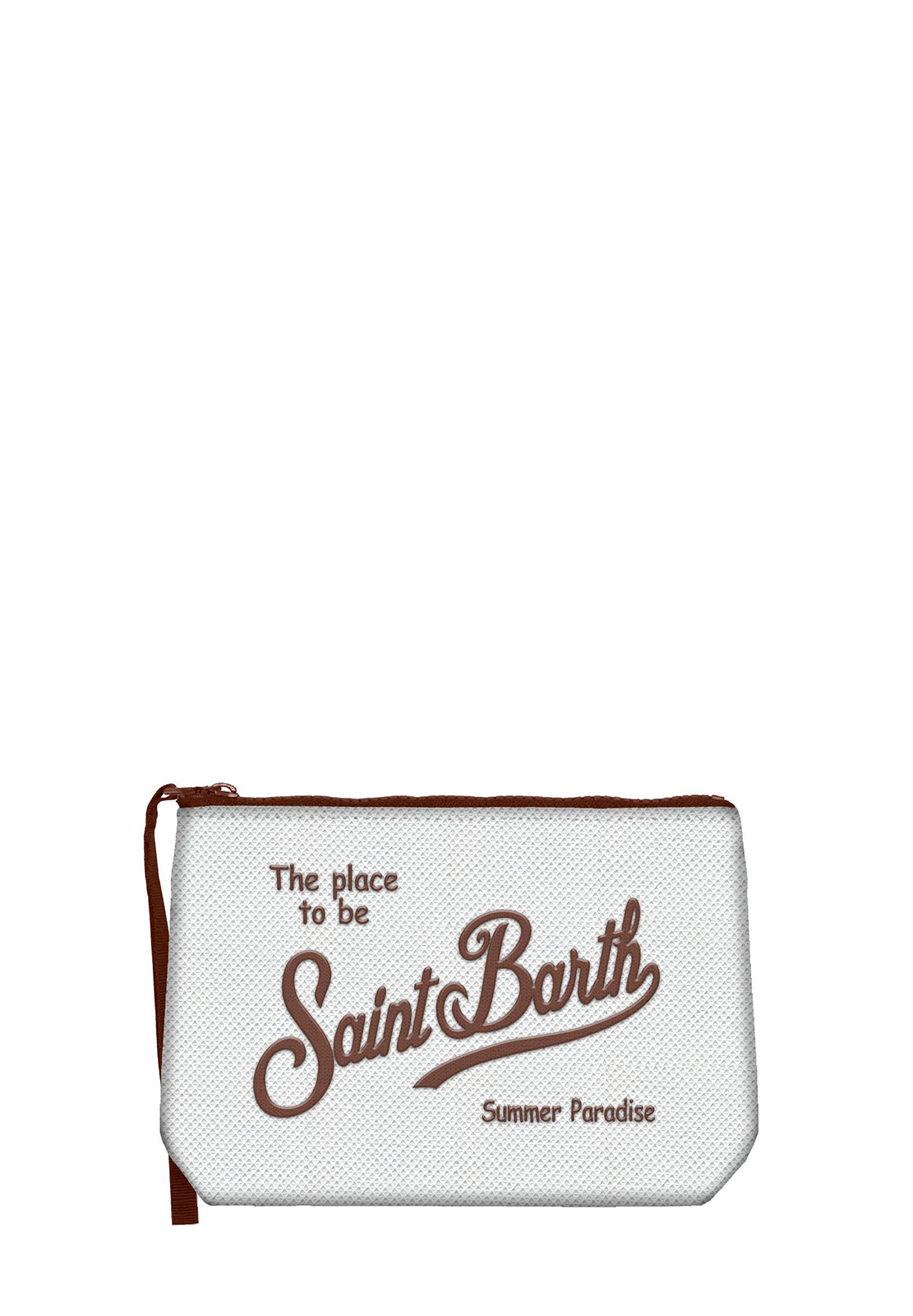 SAINT BARTH POCHETTE ALINE IN PIQUET CON PROFILI A CONTRASTO