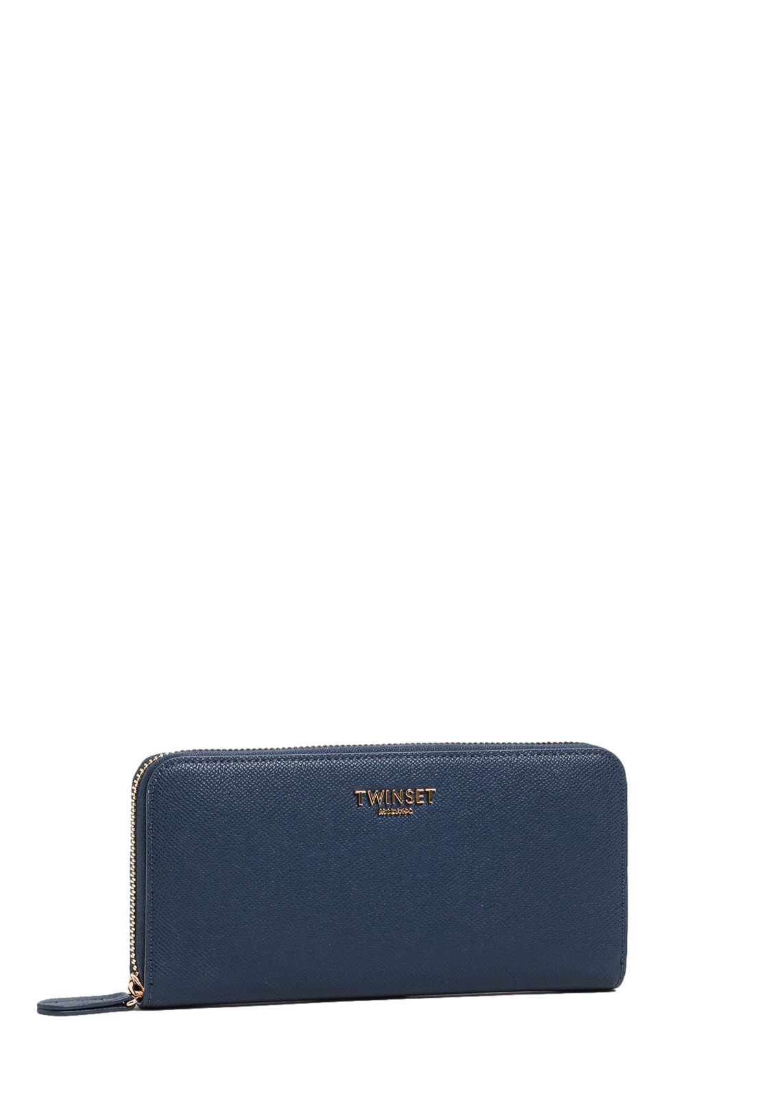 TWINSET PORTAFOGLI ZIP AROUND CON LOGO