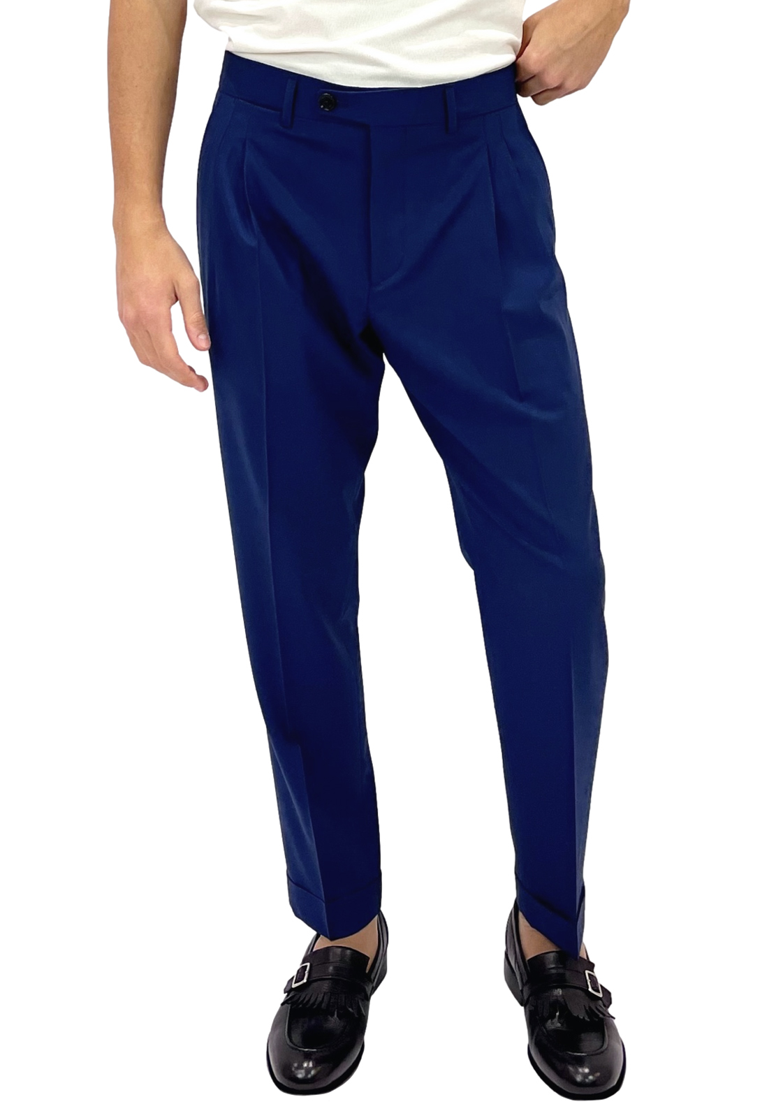 BE ABLE PANTALONI DOPPIA PENCES IN FRESCO LANA CON RISVOLTO